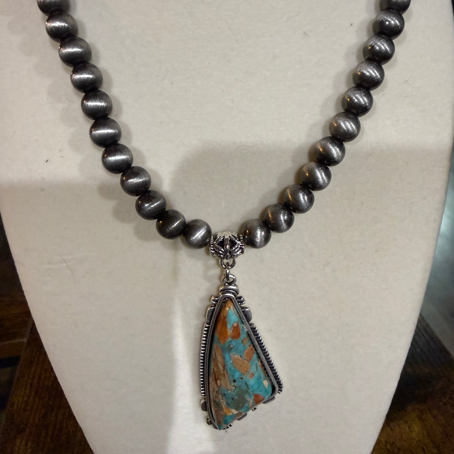 Western Gemstone Necklace Adjustable 16 To 21 Inches With Navajo Style Beads Wild West Boho