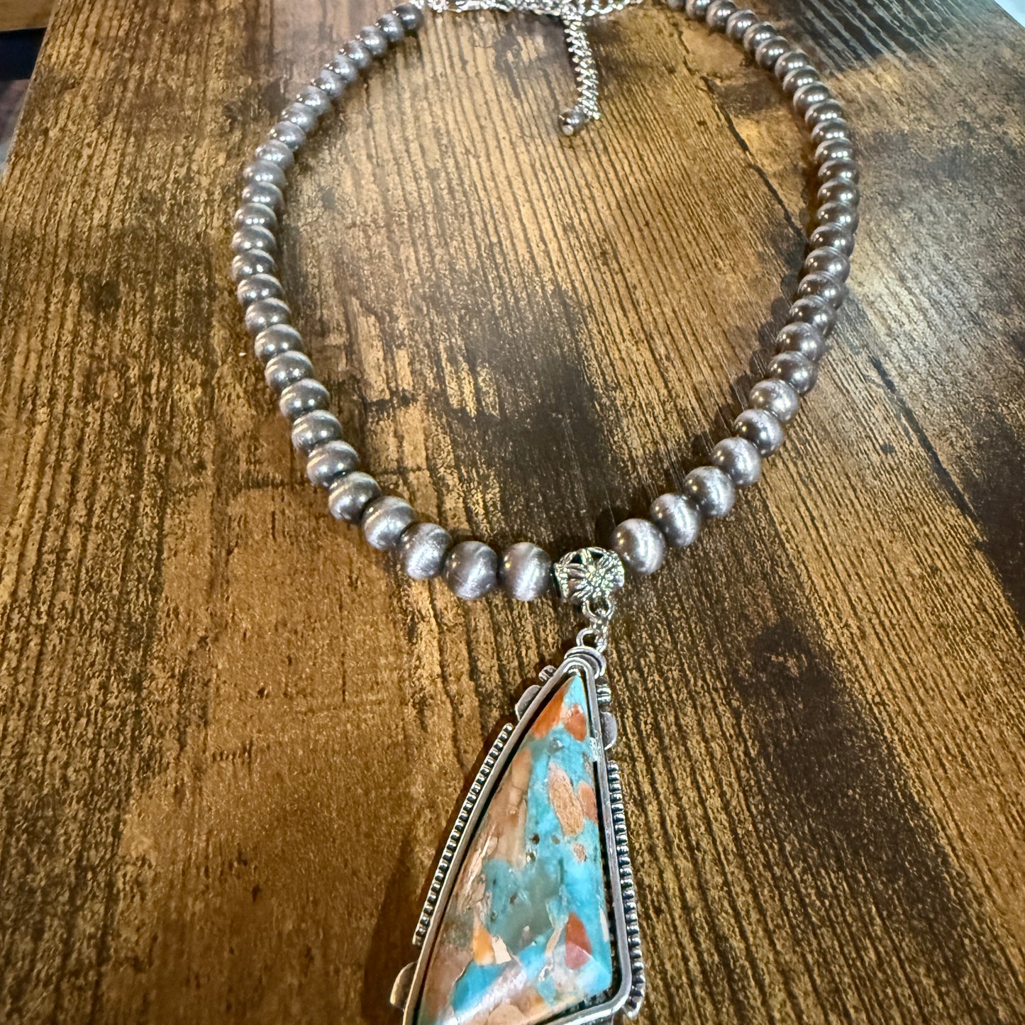 Western Gemstone Necklace Adjustable 16 To 21 Inches With Navajo Style Beads Wild West Boho