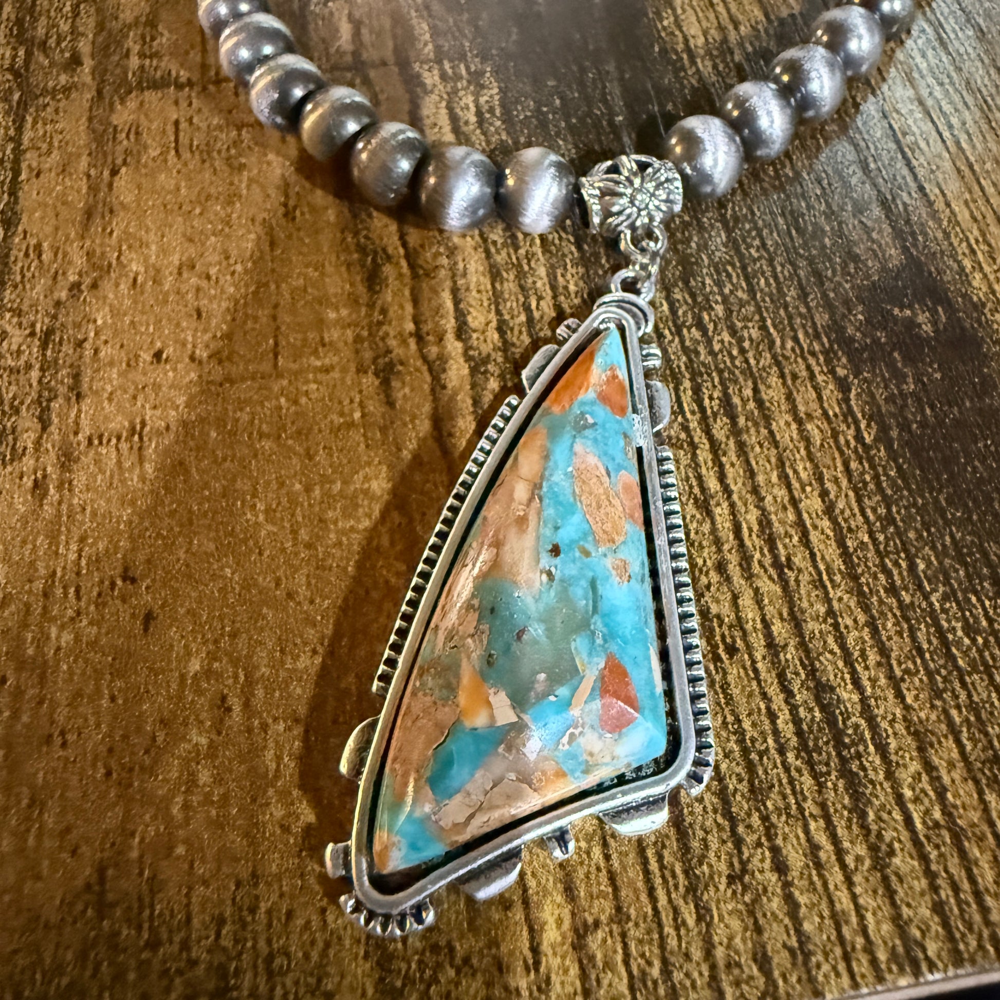Western Gemstone Necklace Adjustable 16 To 21 Inches With Navajo Style Beads Wild West Boho