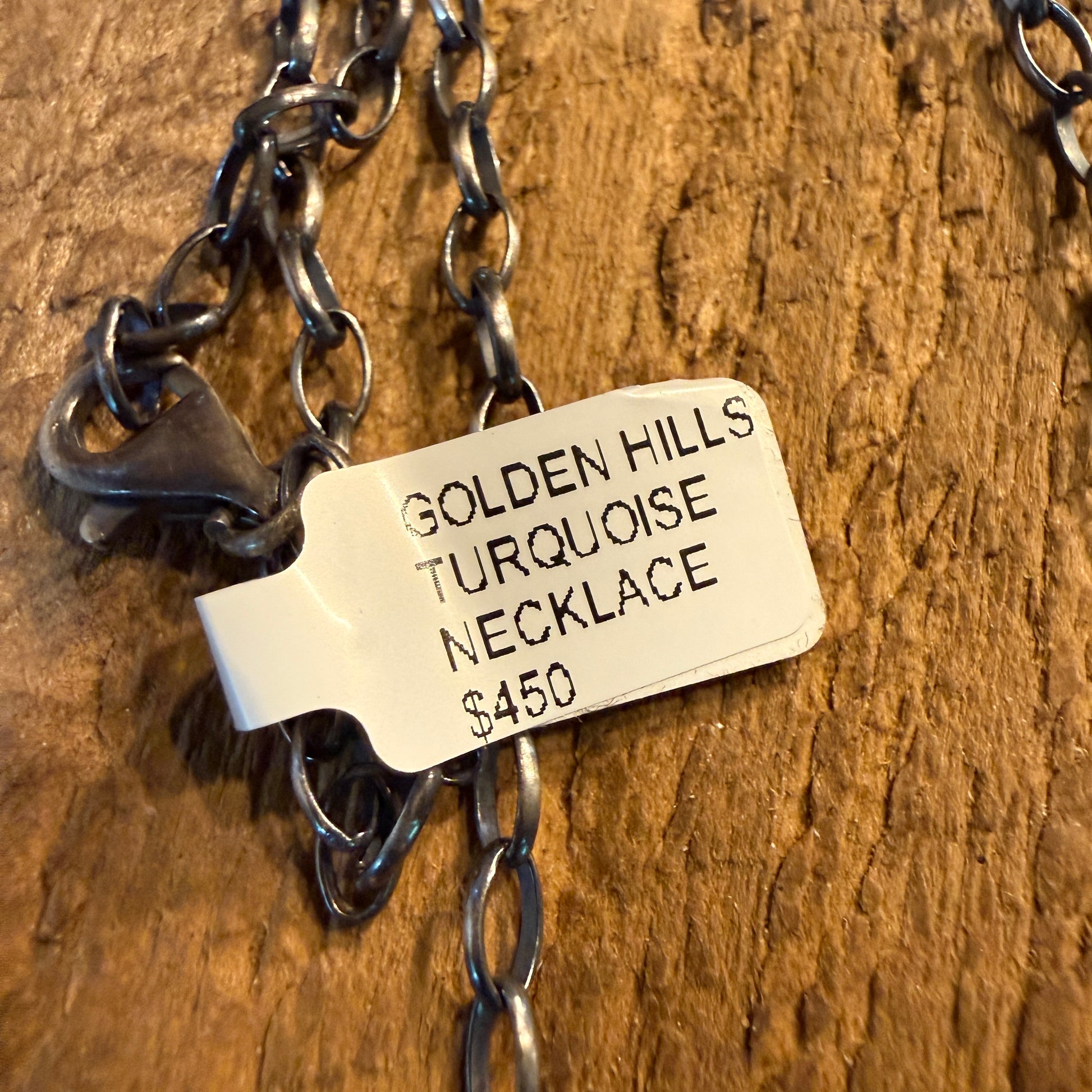 Designer John Tillie Navajo Style Necklace Sterling Silver Kingman Turquoise 18 Inch Wild West Boho