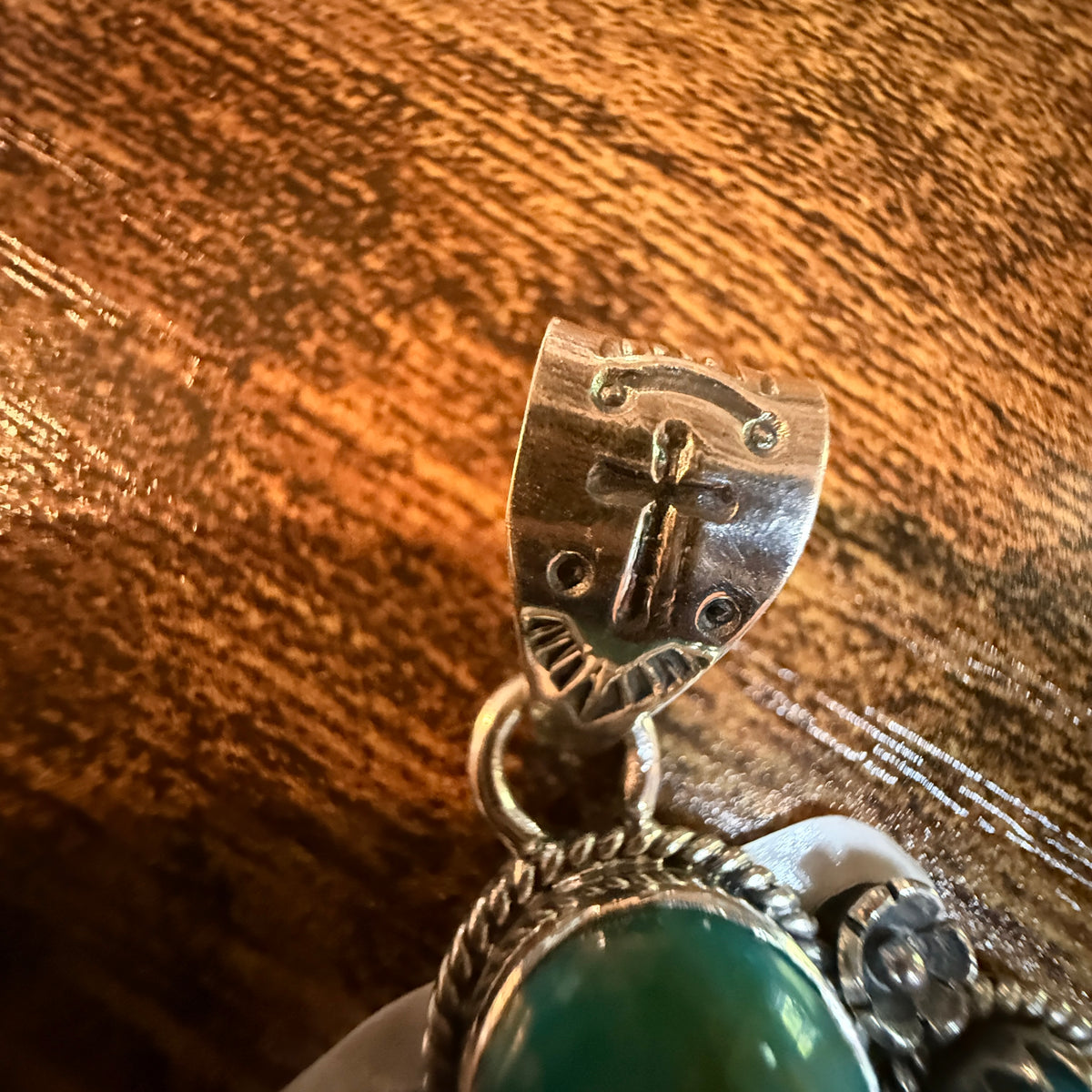 Squash Pendant Sterling Silver Black Onyx Coral Lone Mountain Sonoran Gold Wild West Boho