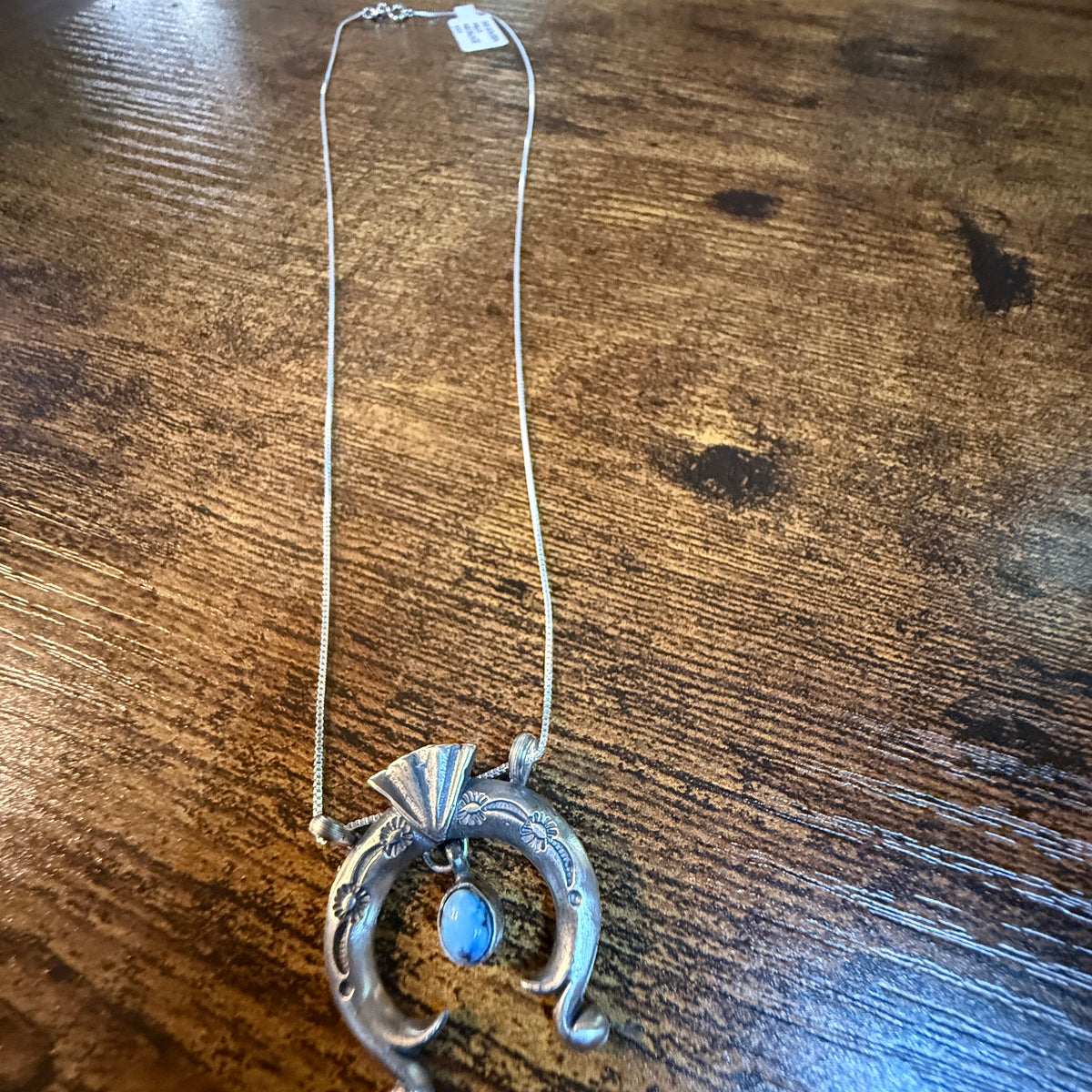 Designer Gary Shorty Signed Golden Hills Gemstone Squash Necklace Sterling Silver 20 Inch Wild West Boho