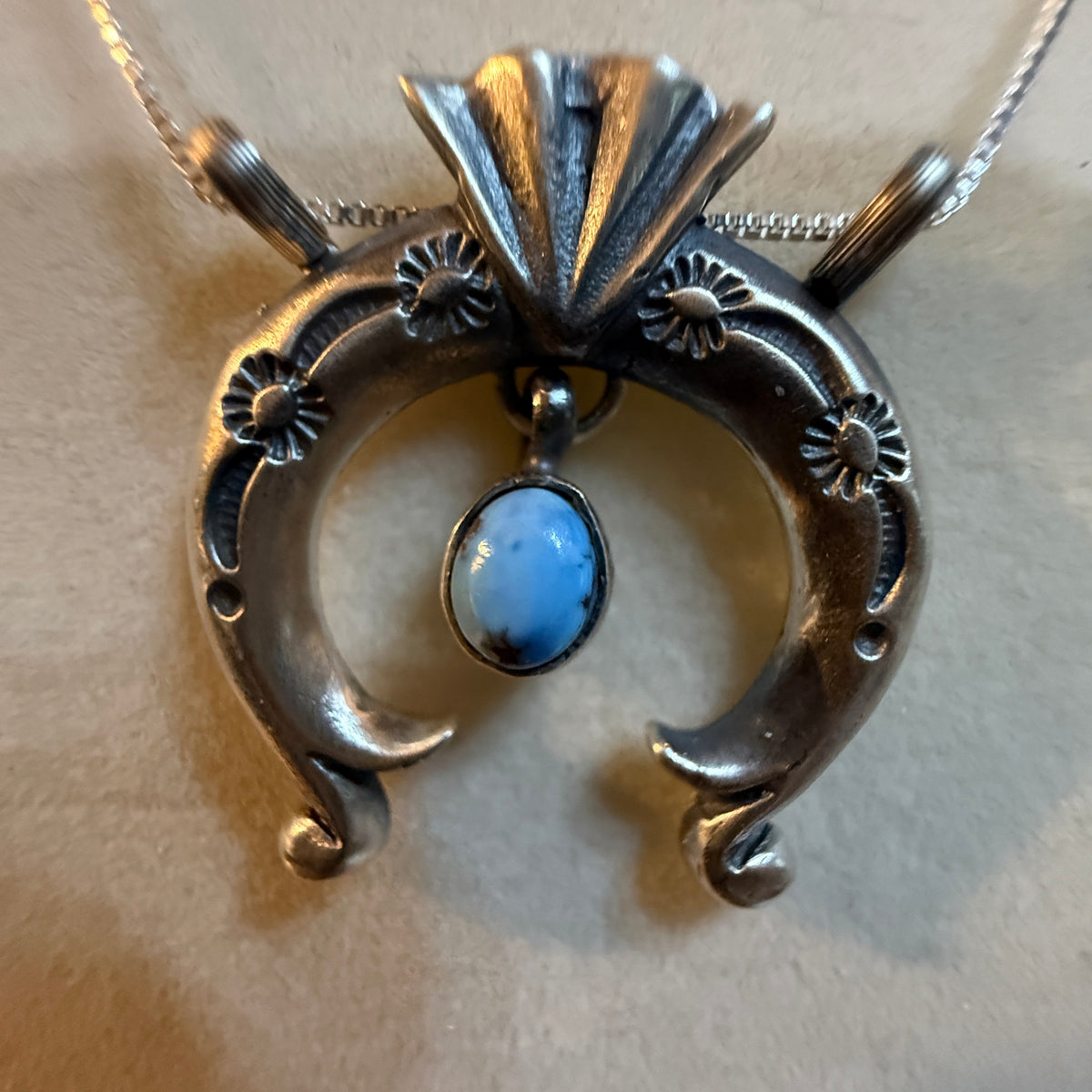 Designer Gary Shorty Signed Golden Hills Gemstone Squash Necklace Sterling Silver 20 Inch Wild West Boho