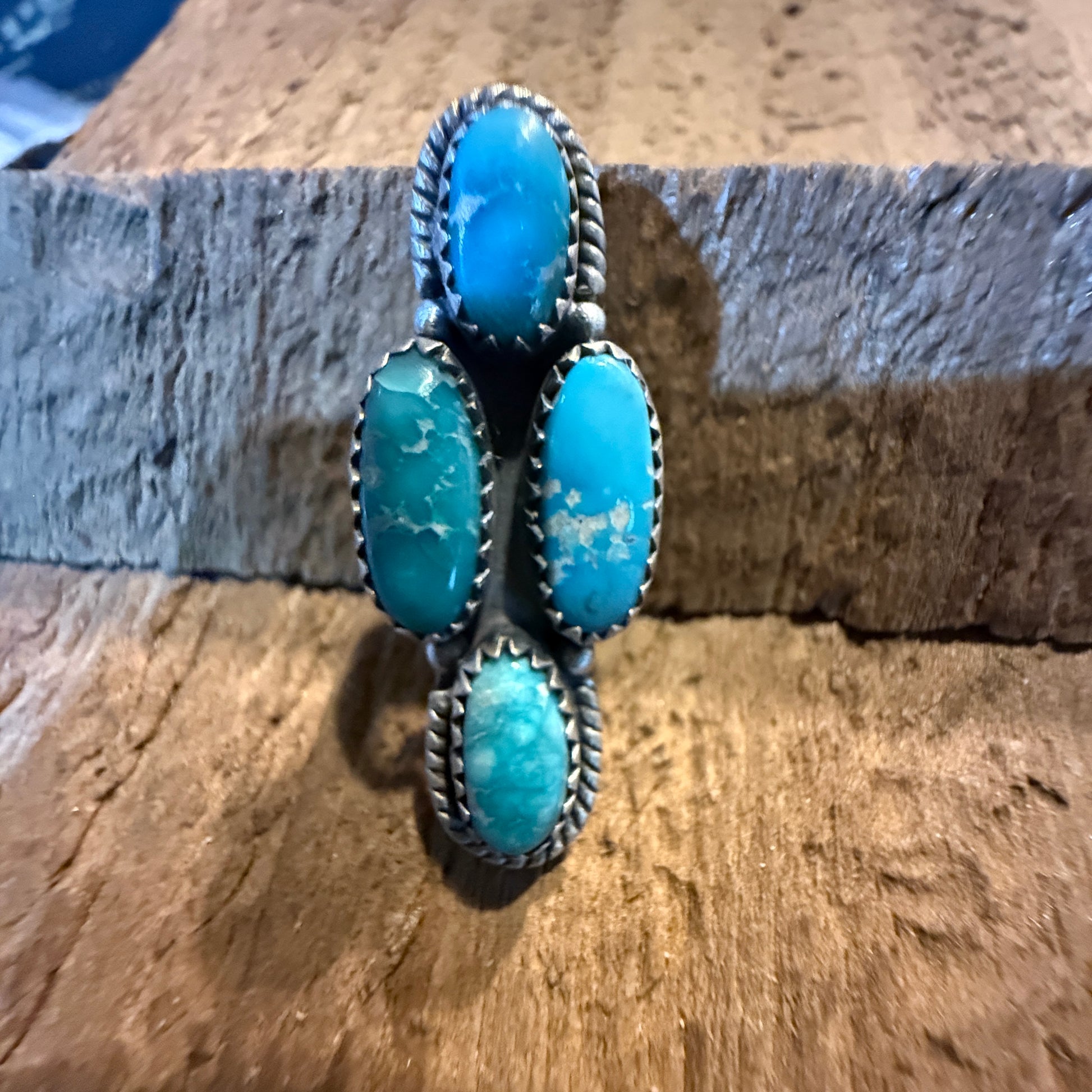 White Water Turquoise Gemstone Watch Band Charm Sterling Silver Adjustable Wild West Boho