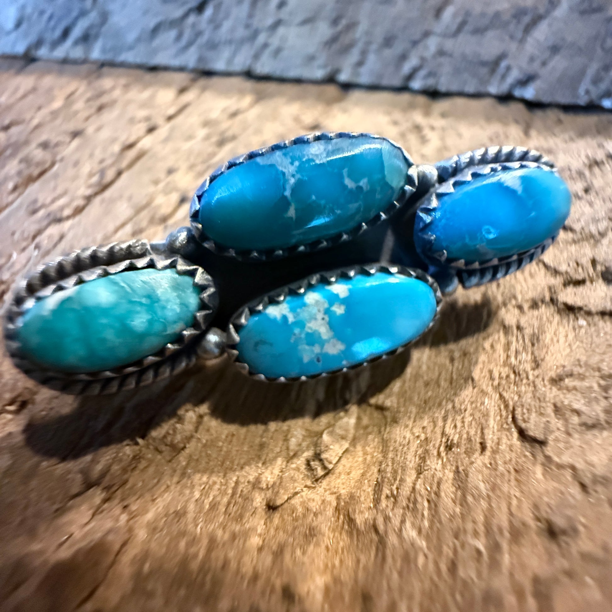 White Water Turquoise Gemstone Watch Band Charm Sterling Silver Adjustable Wild West Boho