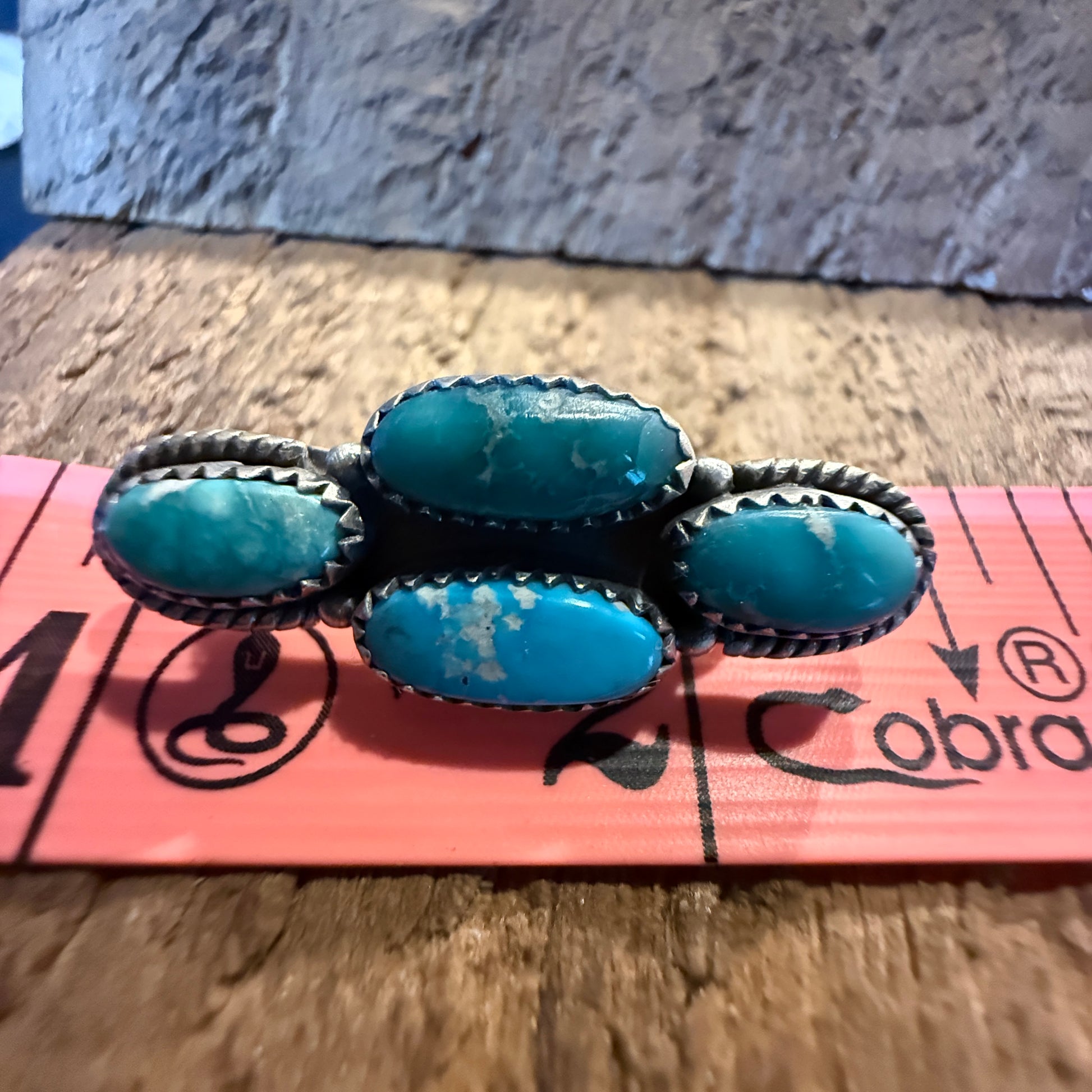 White Water Turquoise Gemstone Watch Band Charm Sterling Silver Adjustable Wild West Boho