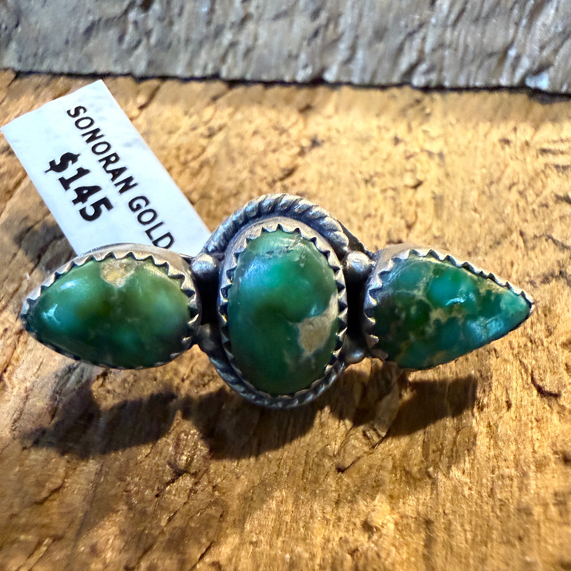 Sonoran Gold Turquoise Gemstone Watch Band Charm in Sterling Silver Adjustable Wild West Boho