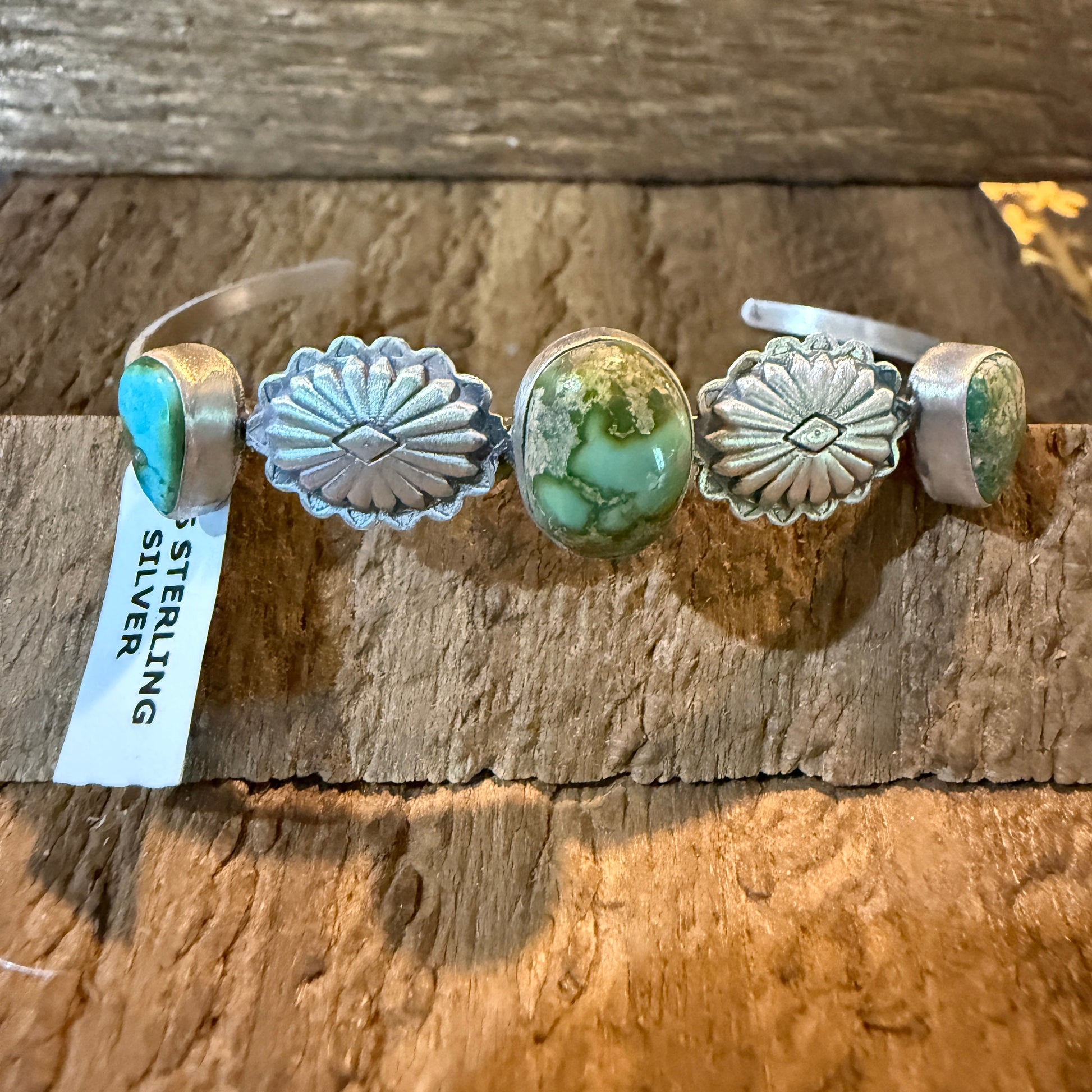 Sonoran Mountain Turquoise Gemstone Flex Stacker Bangle Sterling Silver Wild West Boho