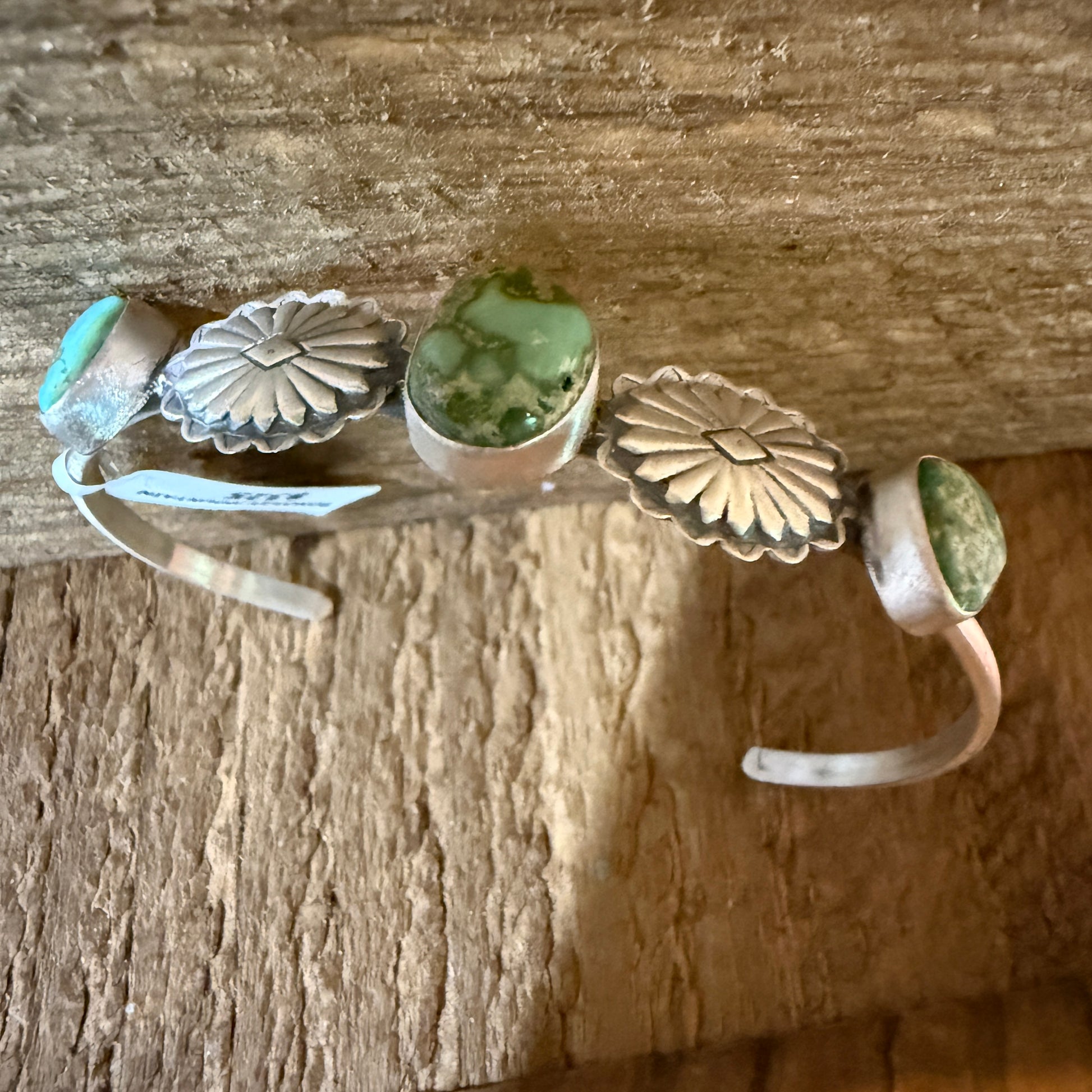 Sonoran Mountain Turquoise Gemstone Flex Stacker Bangle Sterling Silver Wild West Boho