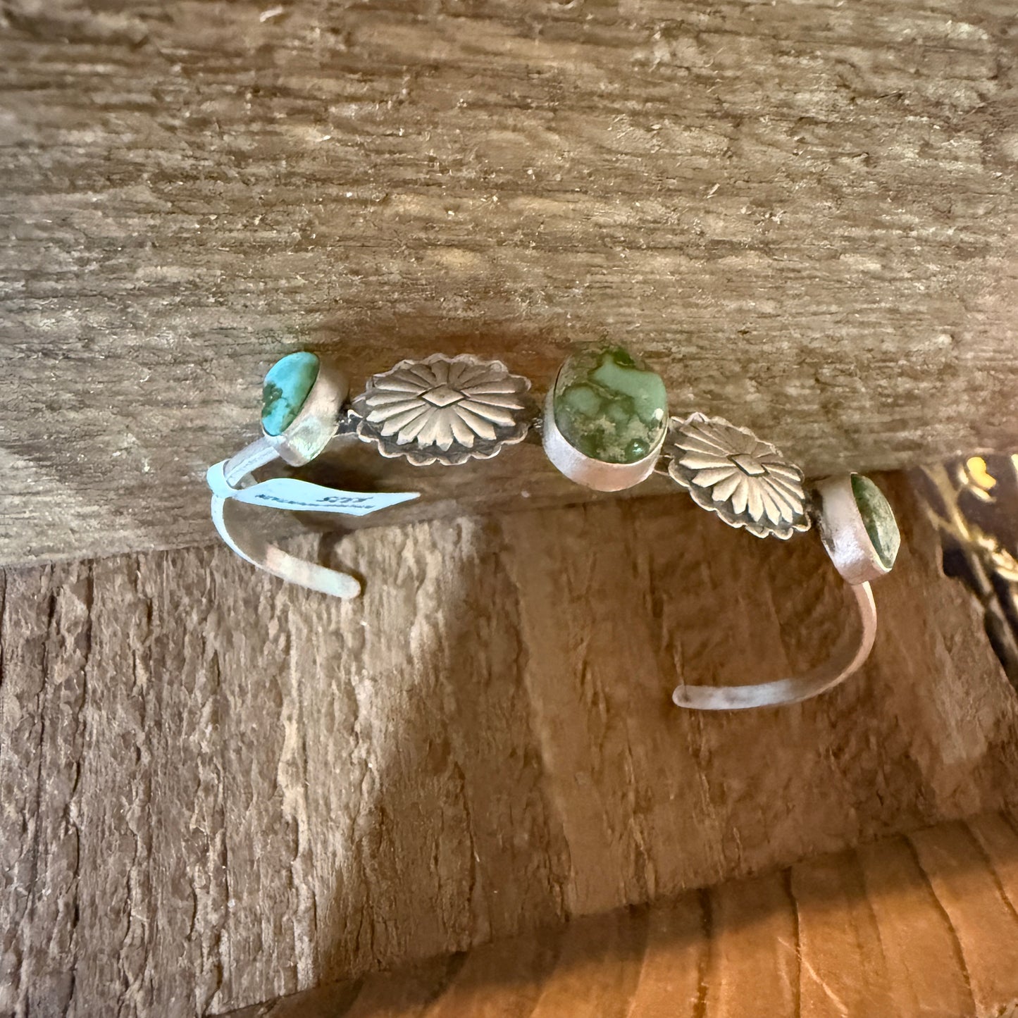 Sonoran Mountain Turquoise Gemstone Flex Stacker Bangle Sterling Silver Wild West Boho