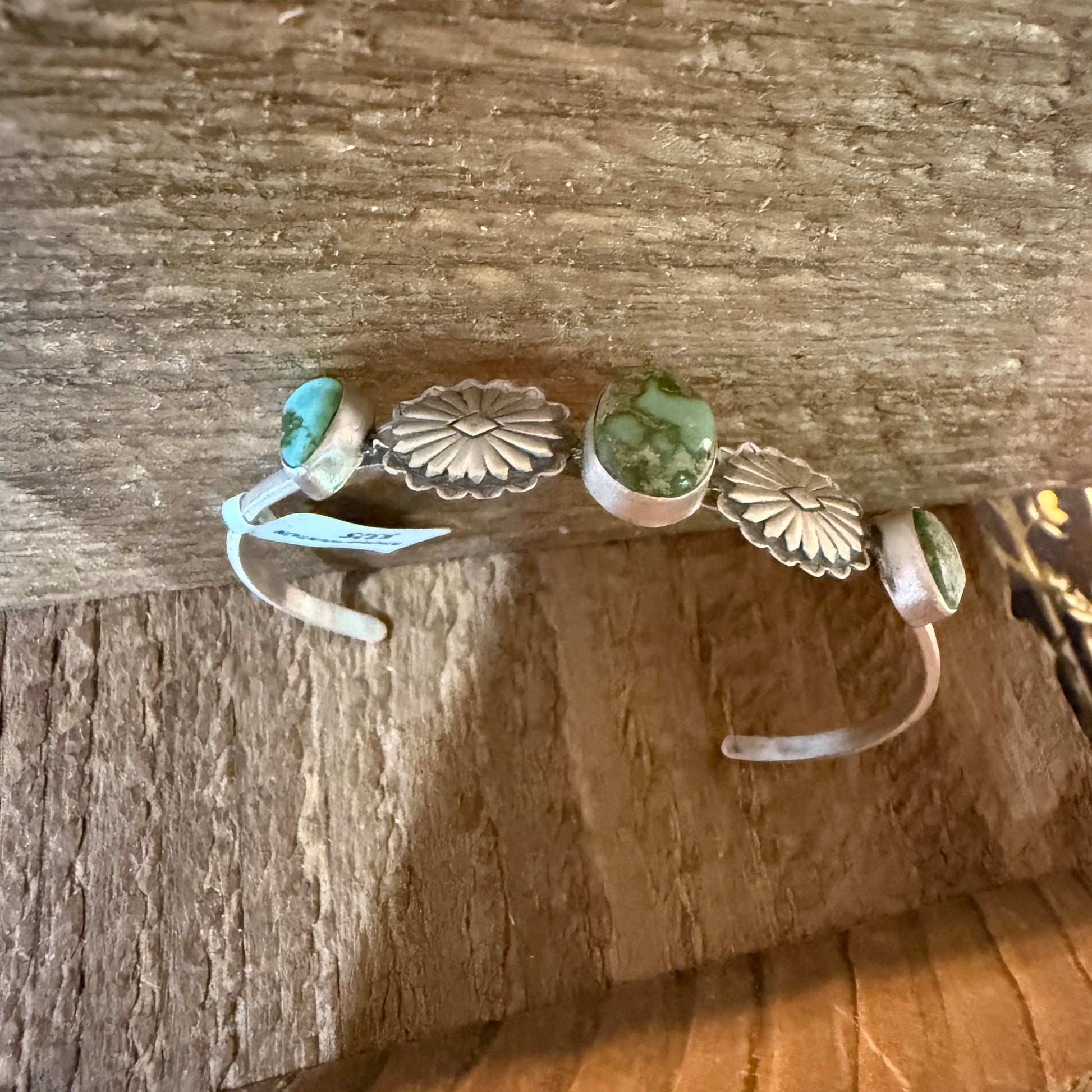Sonoran Mountain Turquoise Gemstone Flex Stacker Bangle Sterling Silver Wild West Boho
