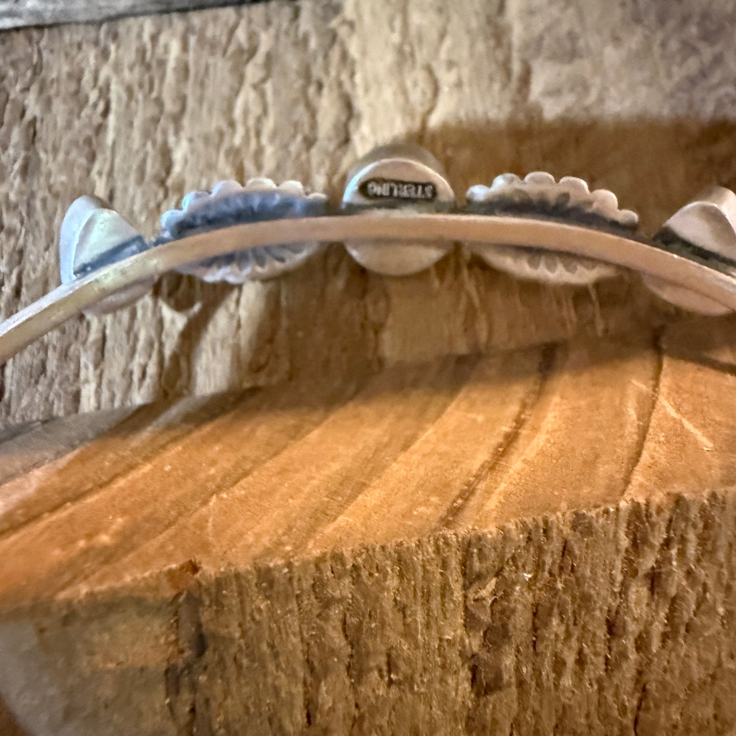 Sonoran Mountain Turquoise Gemstone Flex Stacker Bangle Sterling Silver Wild West Boho