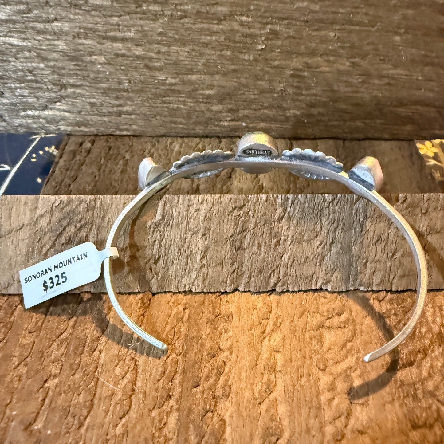 Sonoran Mountain Turquoise Gemstone Flex Stacker Bangle Sterling Silver Wild West Boho