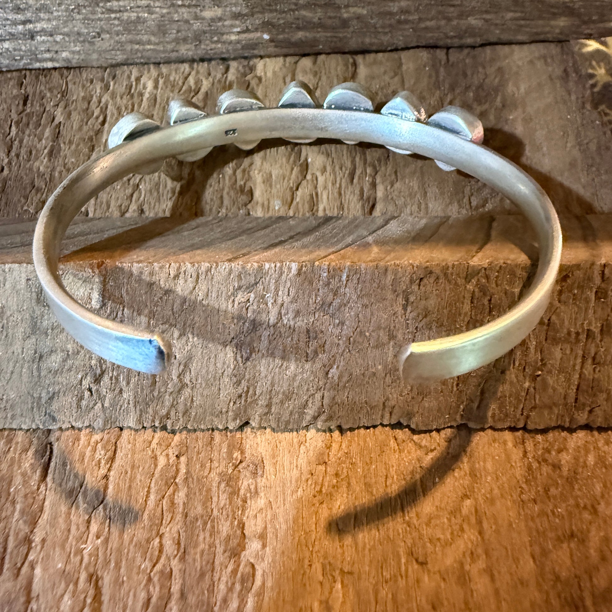 Cotton Candy Turquoise Dahlia Flex Stackable Bracelet Sterling Silver Wild West Boho