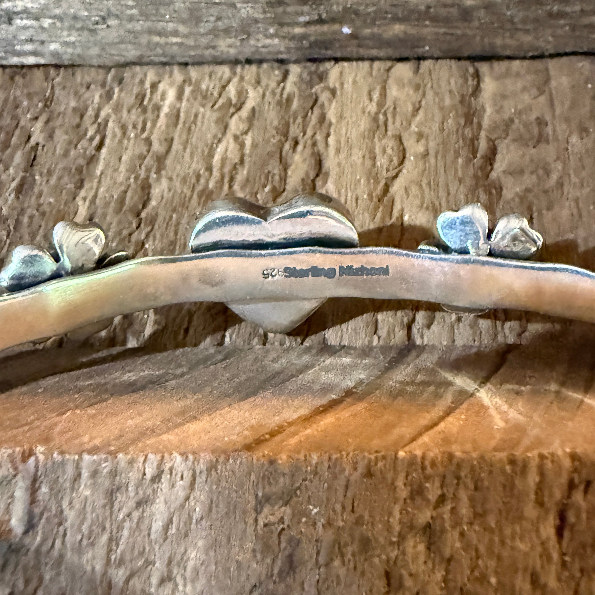 Red Rose Dahlia And Kingman Turquoise Flex Stacker Bracelet Sterling Silver Wild West Boho