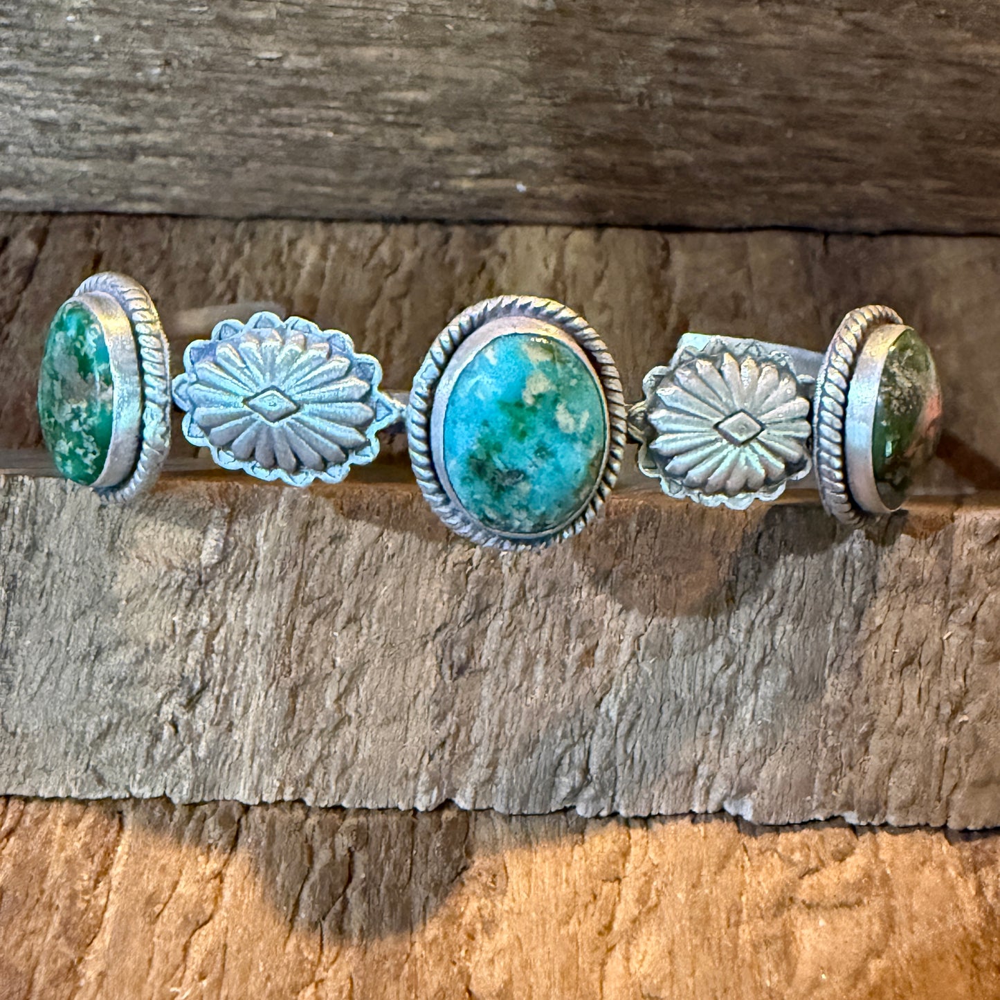 Sonoran Mountain Turquoise Gemstone Flex Stacker Bangle Bracelet Sterling Silver Wild West Boho