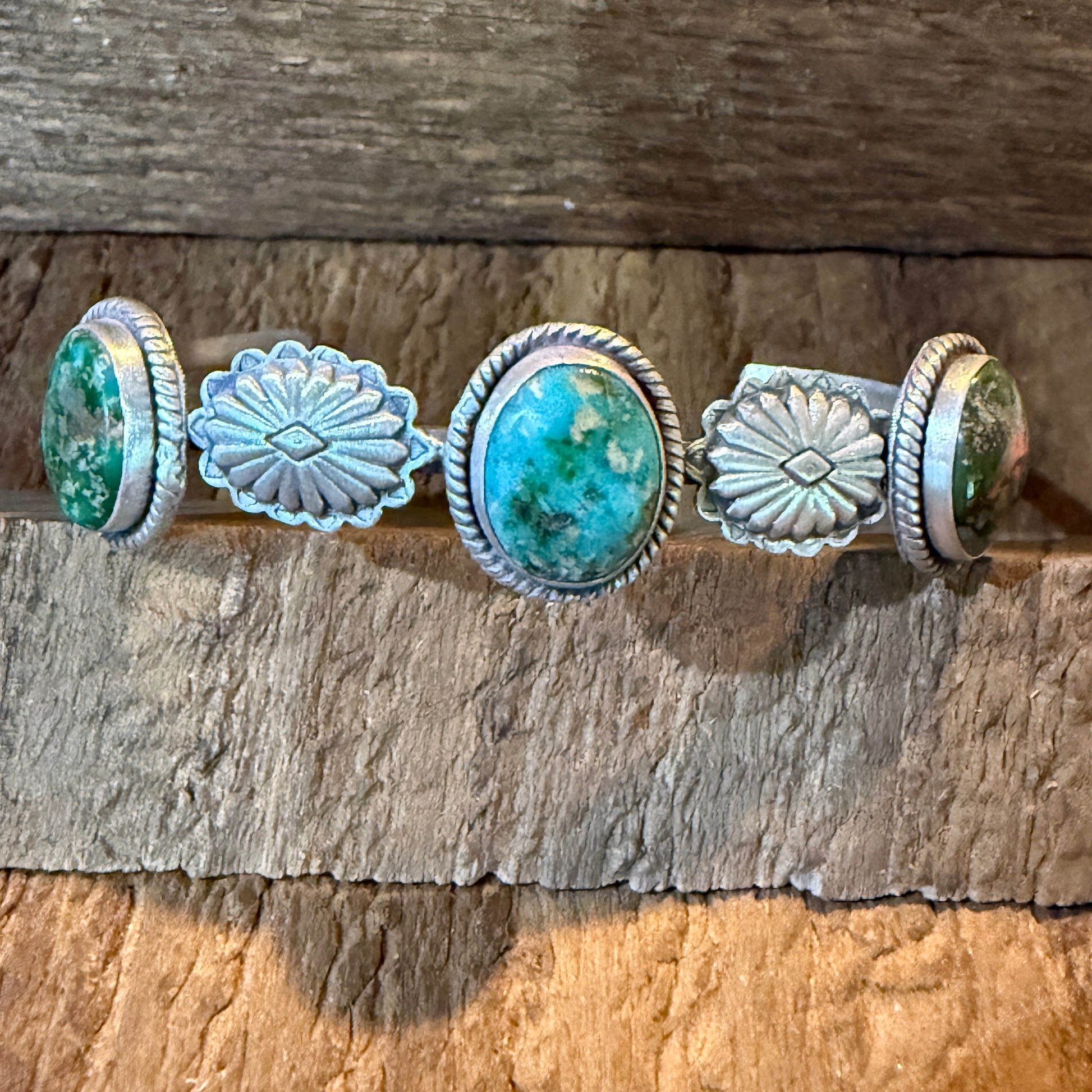 Sonoran Mountain Turquoise Gemstone Flex Stacker Bangle Bracelet Sterling Silver Wild West Boho