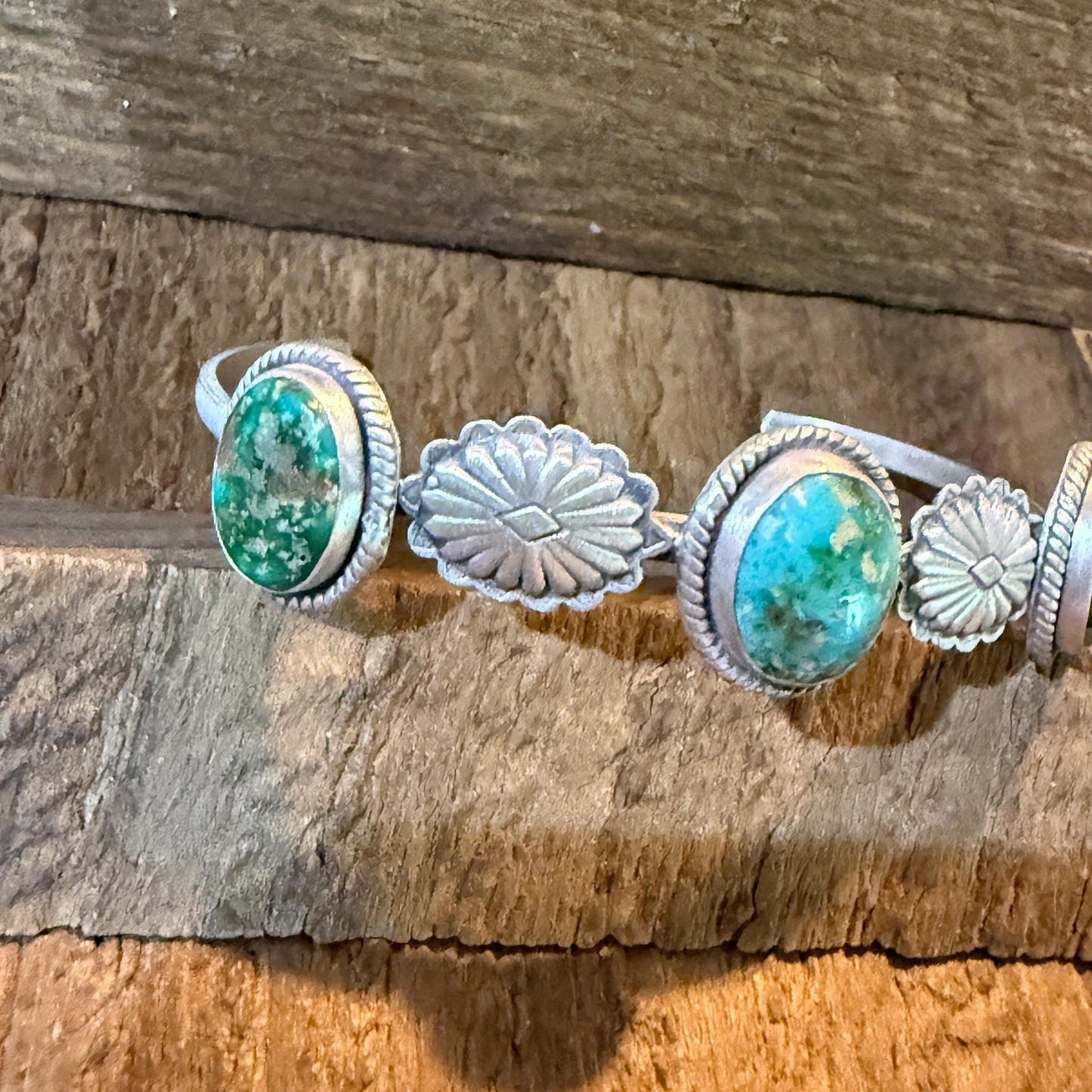 Sonoran Mountain Turquoise Gemstone Flex Stacker Bangle Bracelet Sterling Silver Wild West Boho
