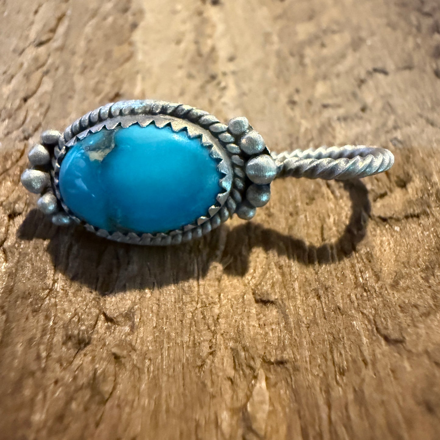 Blue Moon Turquoise Gemstone Slider Charm for Hat and Purse in Sterling Silver Wild West Boho