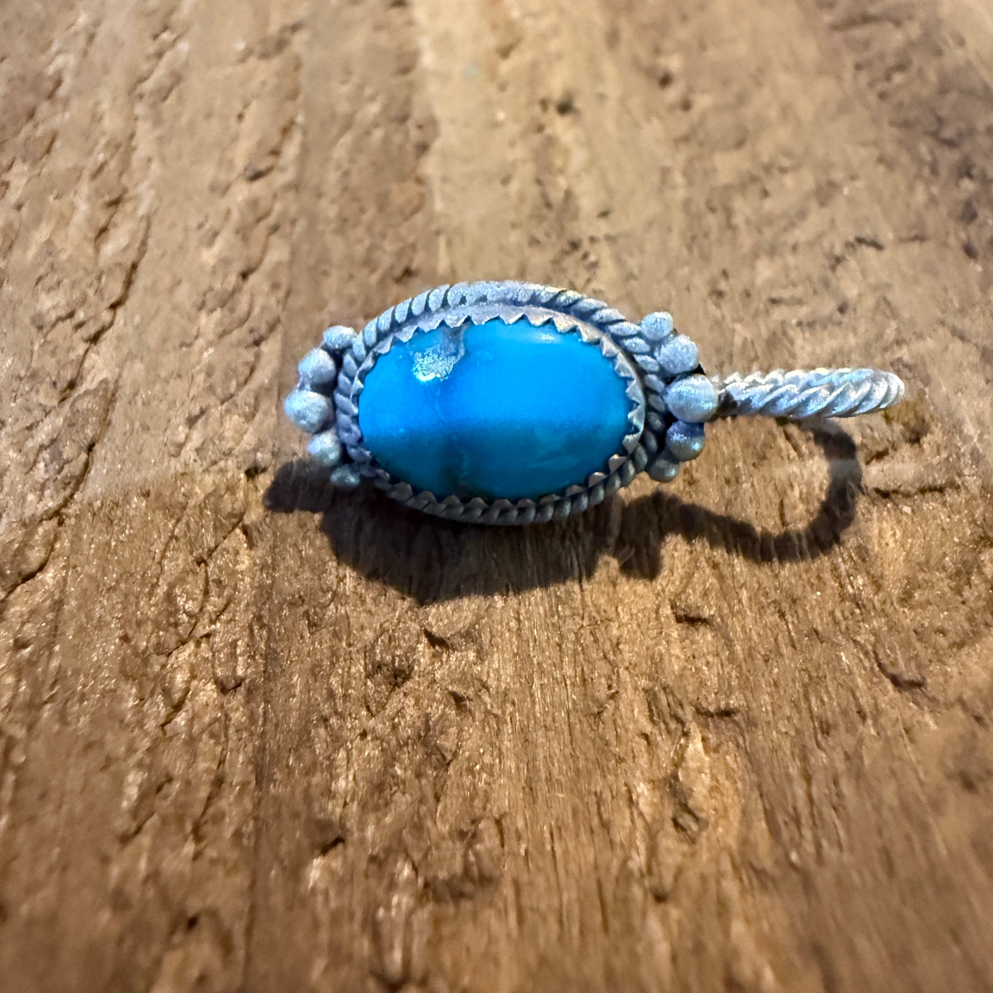 Blue Moon Turquoise Gemstone Slider Charm for Hat and Purse in Sterling Silver Wild West Boho