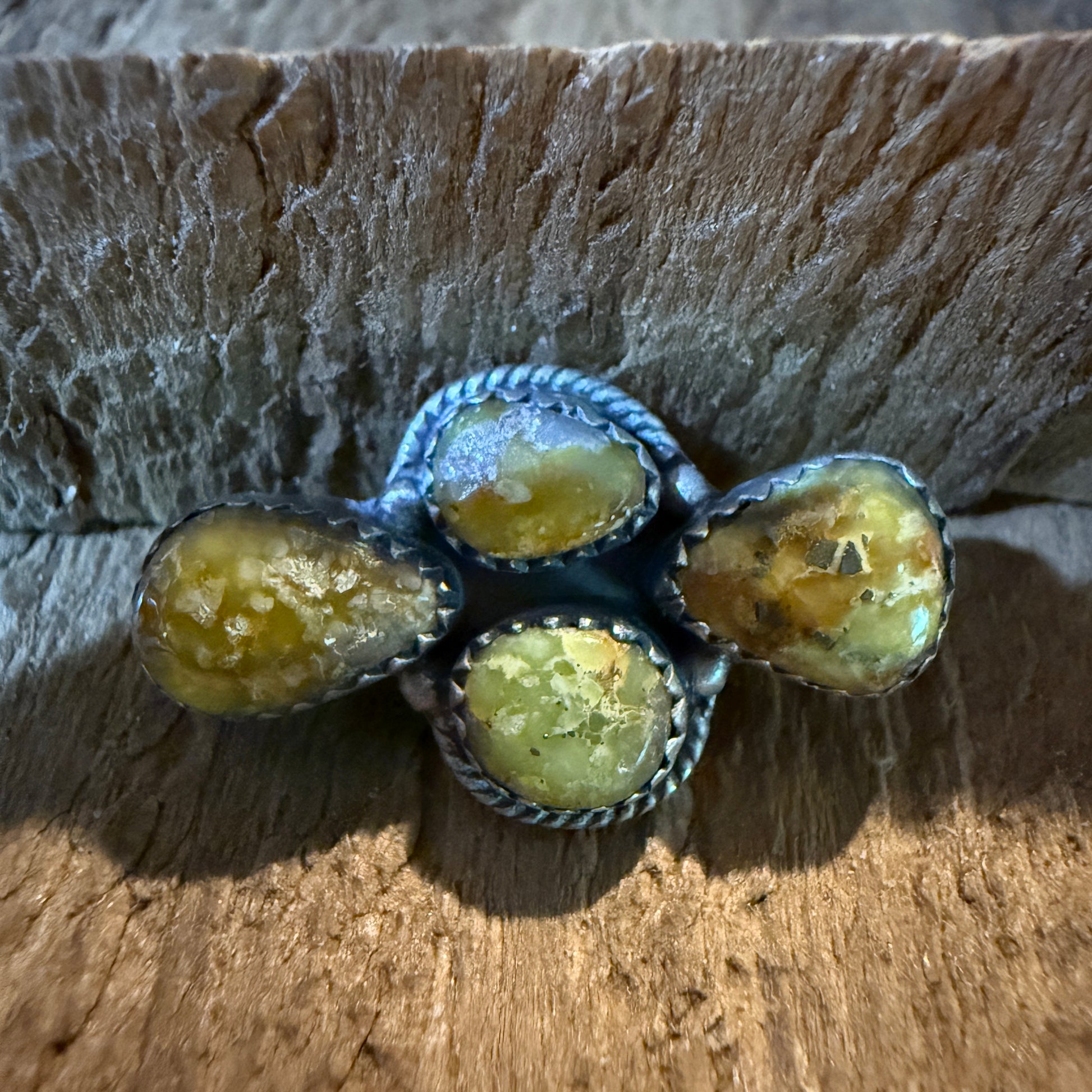 Palomino Turquoise Gemstone Slider Charm for Sterling Silver Watch Band Wild West Boho