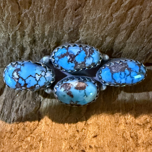 Golden Hills Turquoise Gemstone Slider Flex Watch Band Charm Sterling Silver Wild West Boho