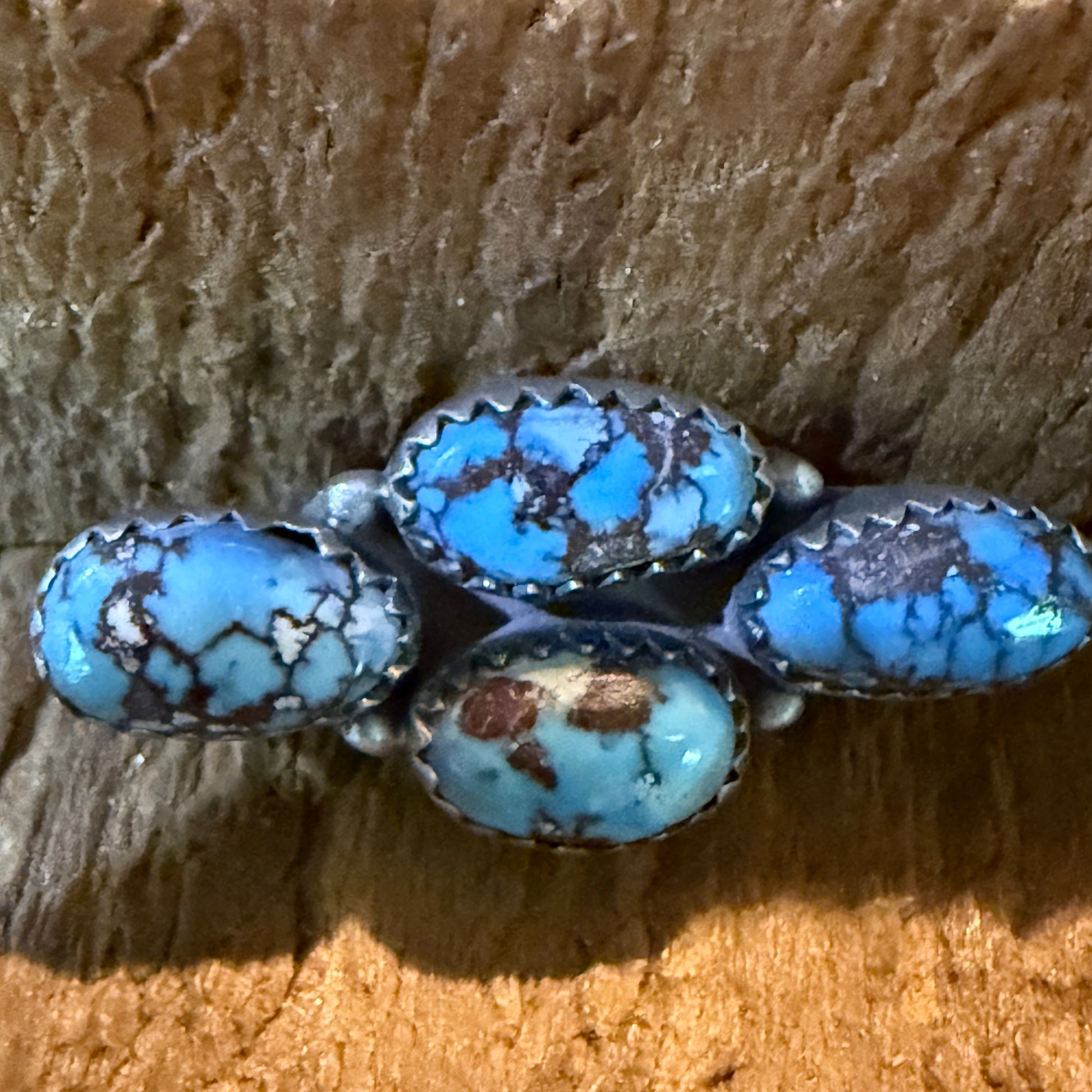 Golden Hills Turquoise Gemstone Slider Flex Watch Band Charm Sterling Silver Wild West Boho
