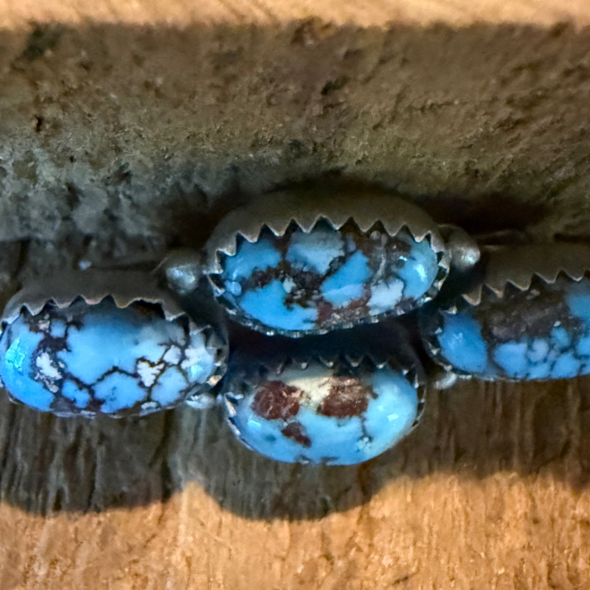 Golden Hills Turquoise Gemstone Slider Flex Watch Band Charm Sterling Silver Wild West Boho