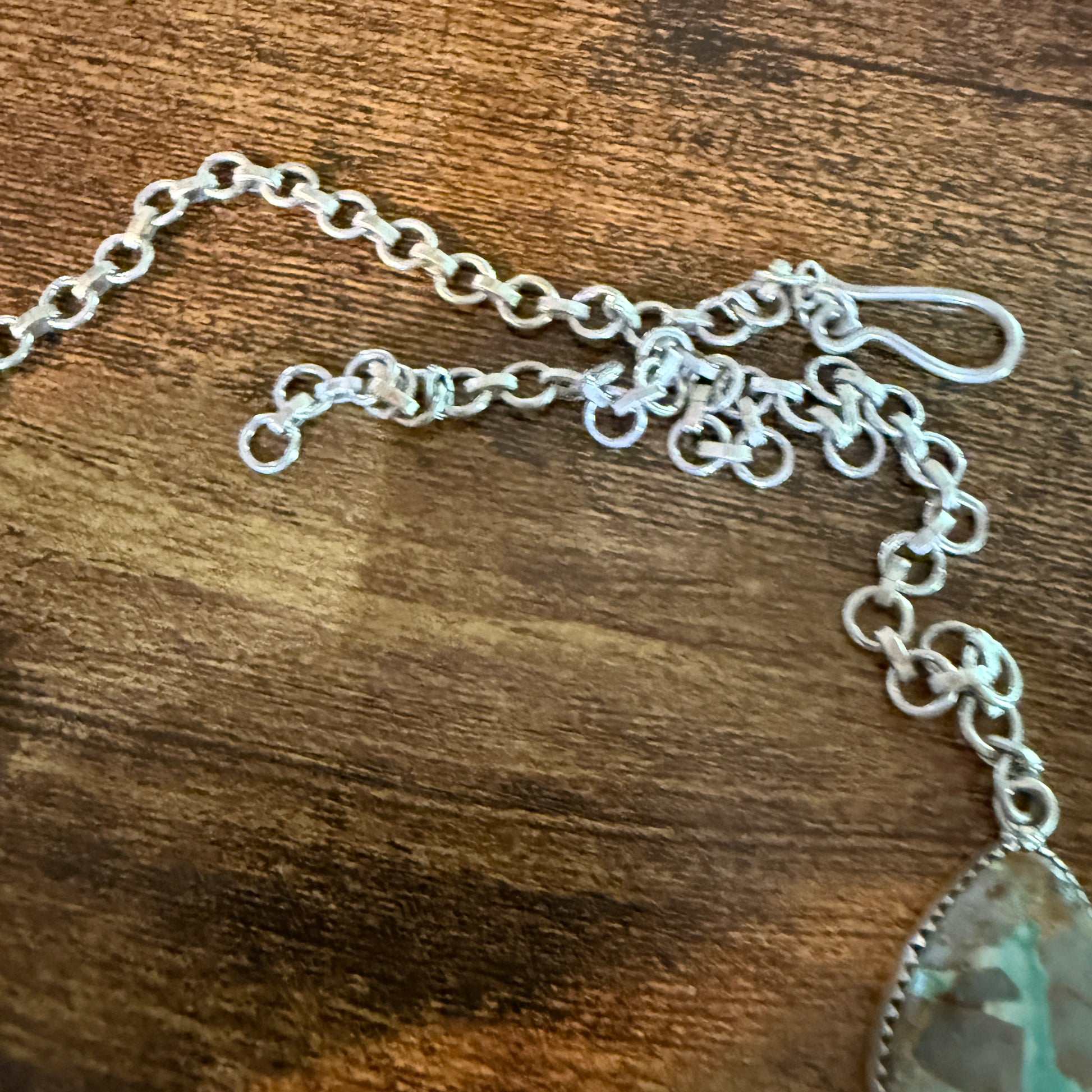 Royston Ribbon Turquoise Gemstone Lariat Necklace 20 Inch Sterling Silver Wild West Boho