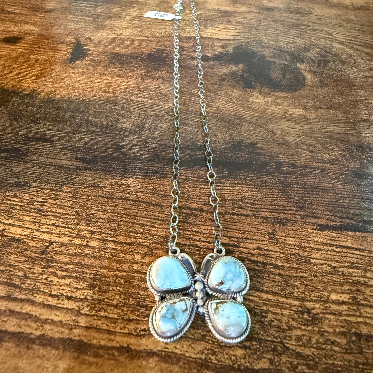 Dry Creek Turquoise Gemstone Butterfly Necklace Sterling Silver 18 Inch Wild West Boho