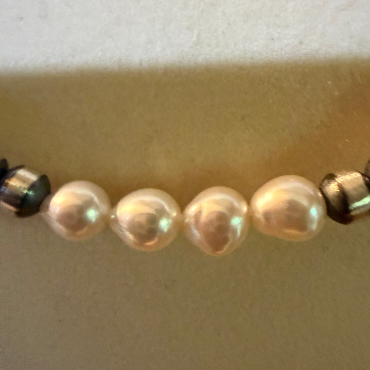 Genuine Freshwater Pearl And Sterling Silver Bead Necklace 16 Inch 2mm To 5mm Wild West Boho