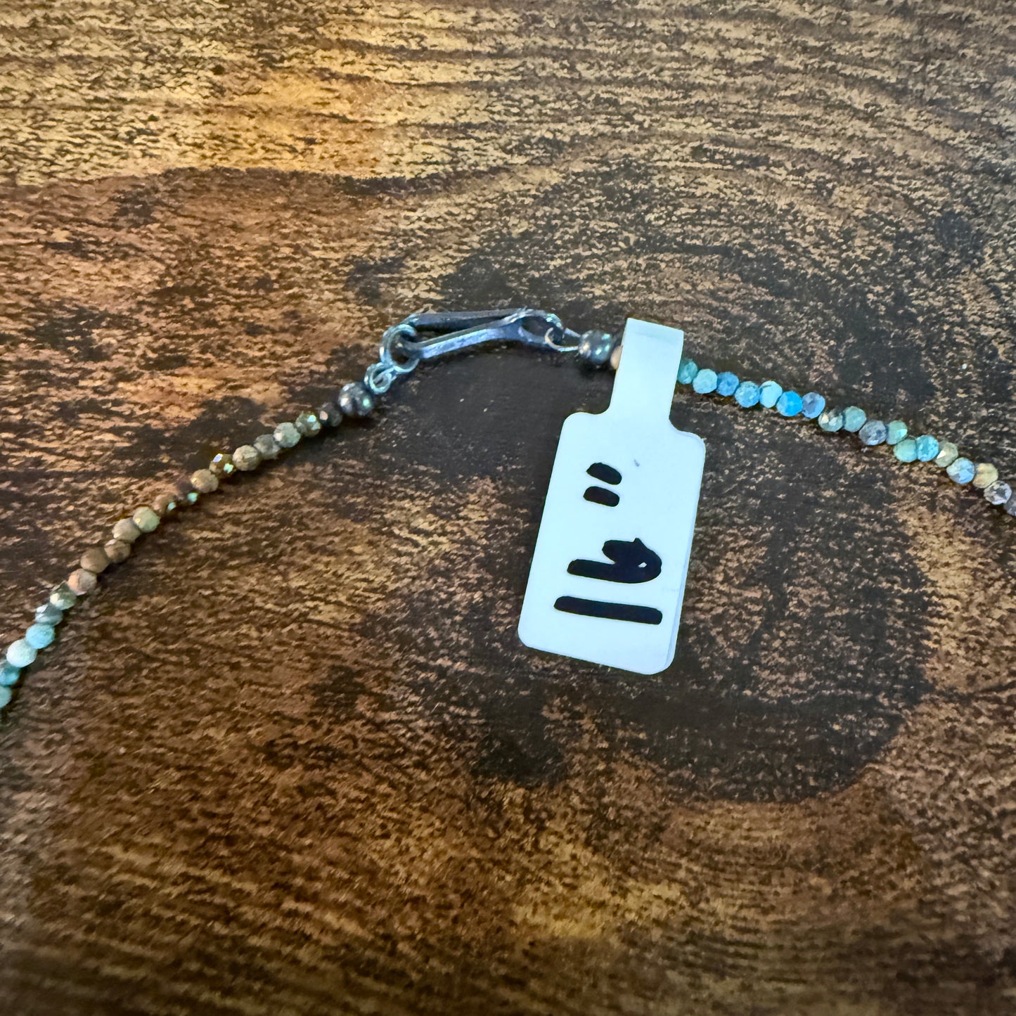 Kingman Turquoise Seed Bead Necklace 16 Inch Handmade Jewelry Wild West Boho