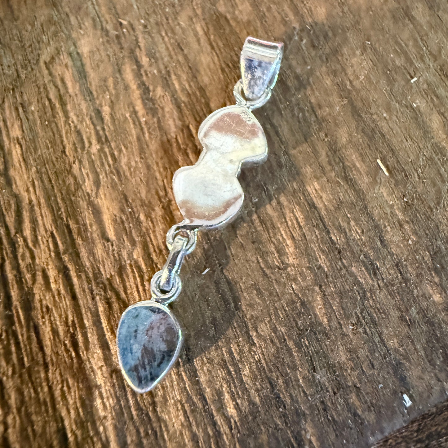 Cotton Candy Turquoise Dahlia Gemstone Pendant Sterling Silver Wild West Boho