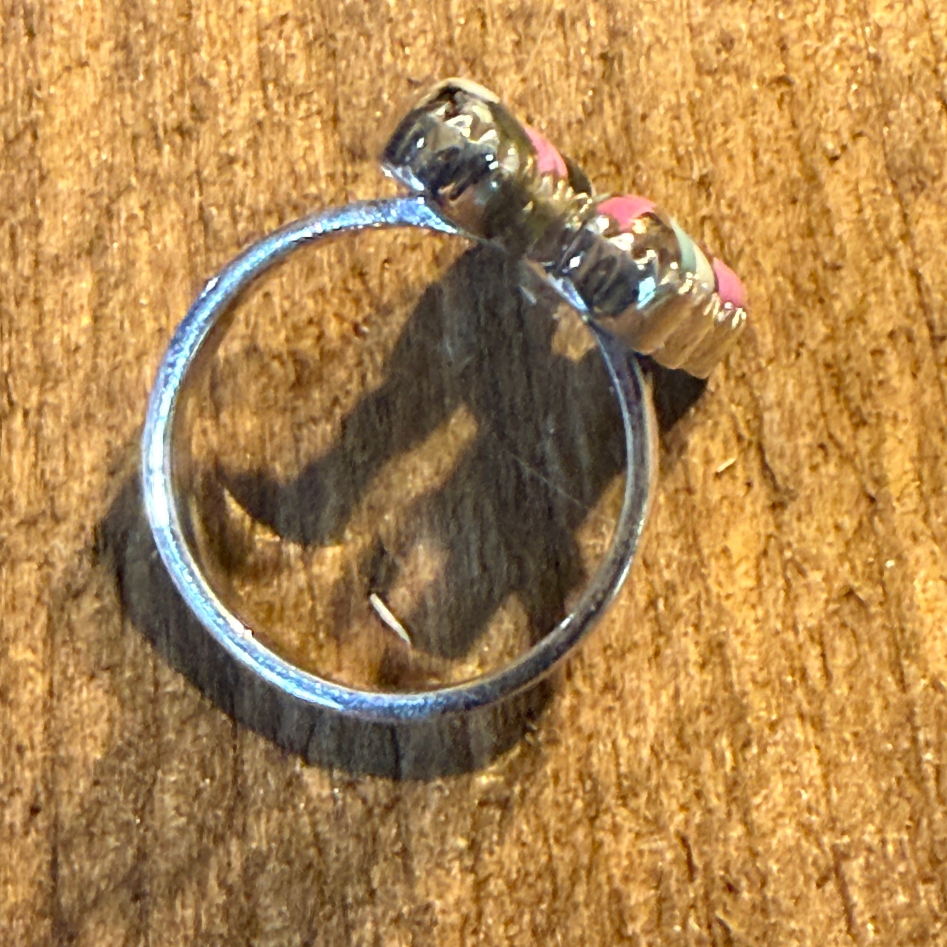 Cotton Candy White Buffalo Dahlia Turquoise Gemstone Adjustable Ring Sterling Wild West Boho