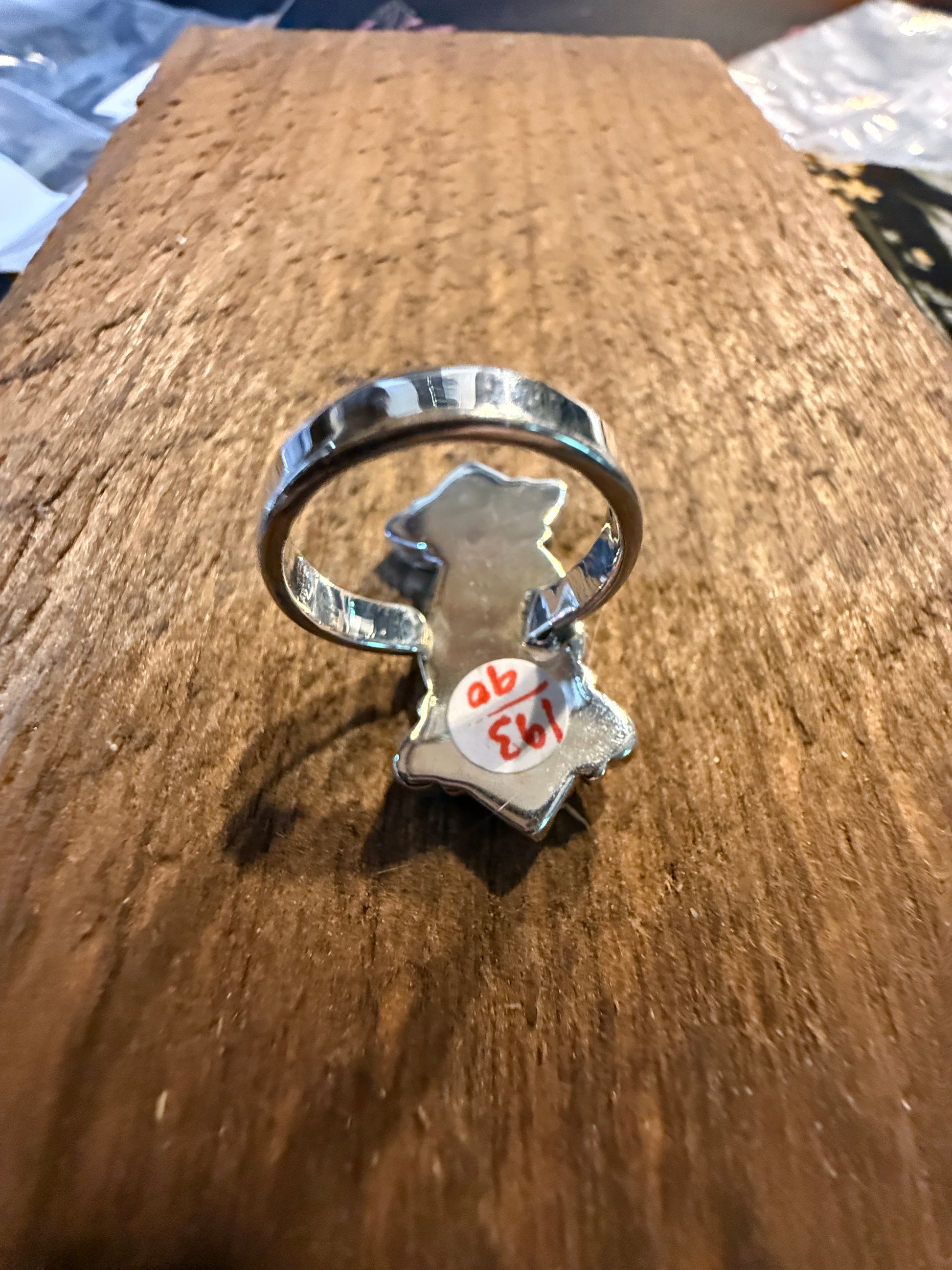Mohave White Buffalo Turquoise Adjustable Statement Sterling Silver Ring Wild West Boho
