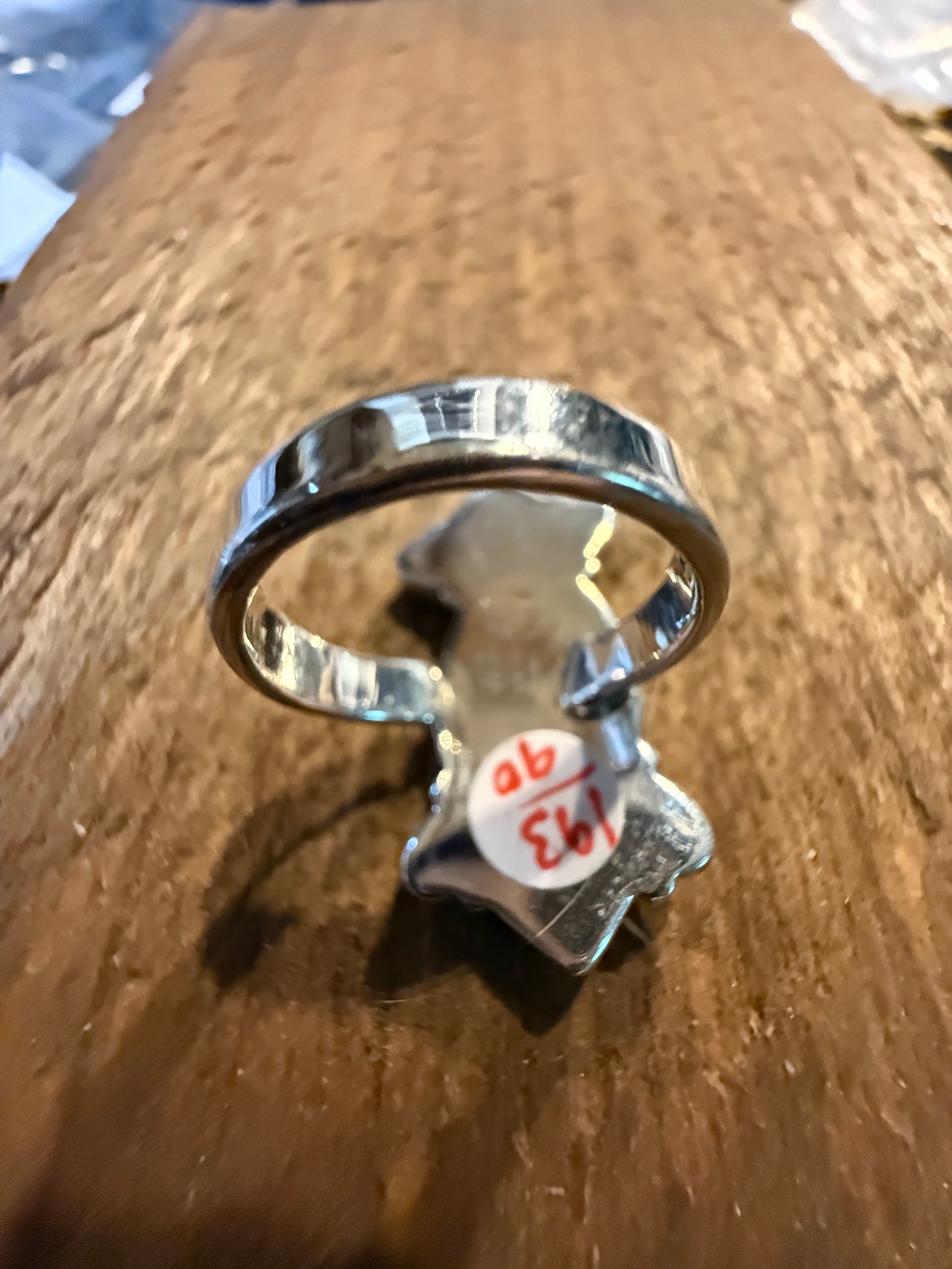 Mohave White Buffalo Turquoise Adjustable Statement Sterling Silver Ring Wild West Boho