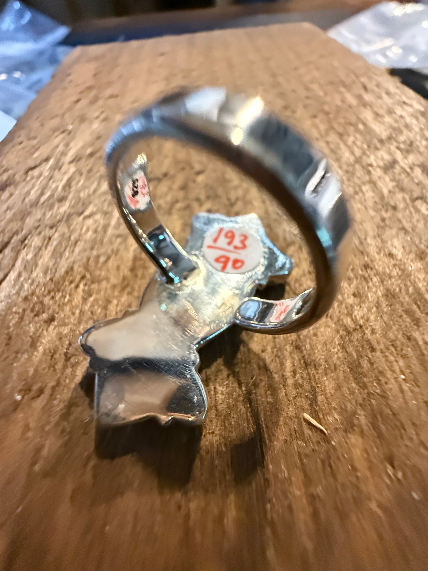 Mohave White Buffalo Turquoise Adjustable Statement Sterling Silver Ring Wild West Boho