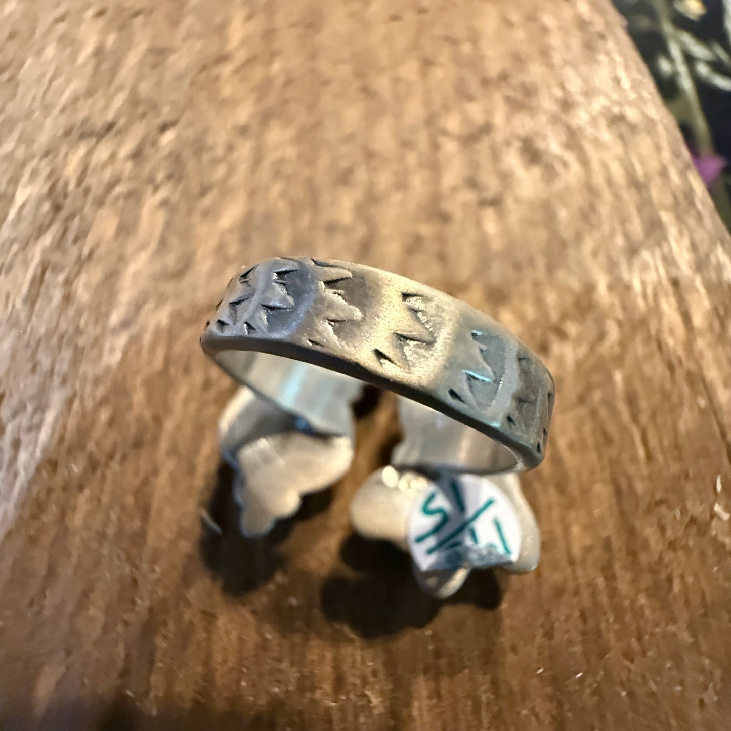 Cotton Candy Dahlia Turquoise Gemstone Adjustable Ring Sterling Silver Wild West Boho