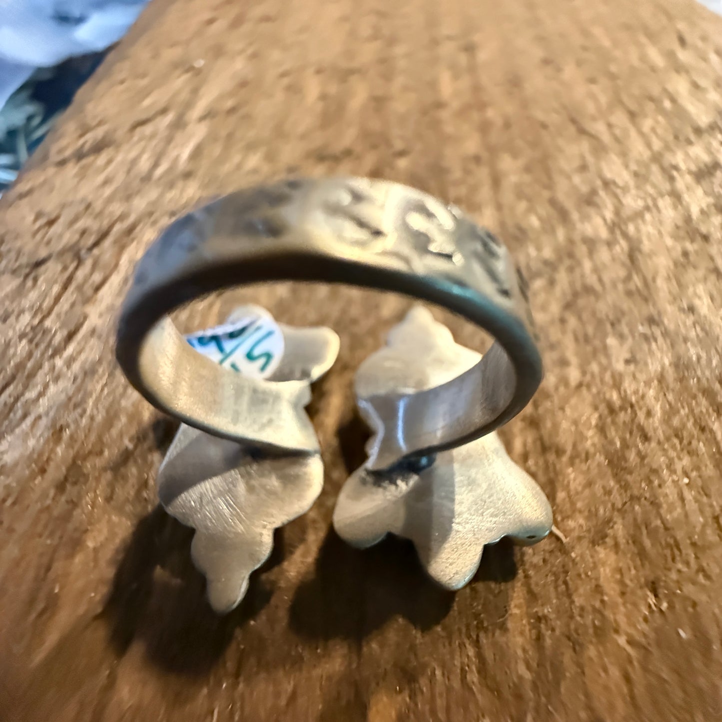 Cotton Candy Dahlia Turquoise Gemstone Adjustable Ring Sterling Silver Wild West Boho