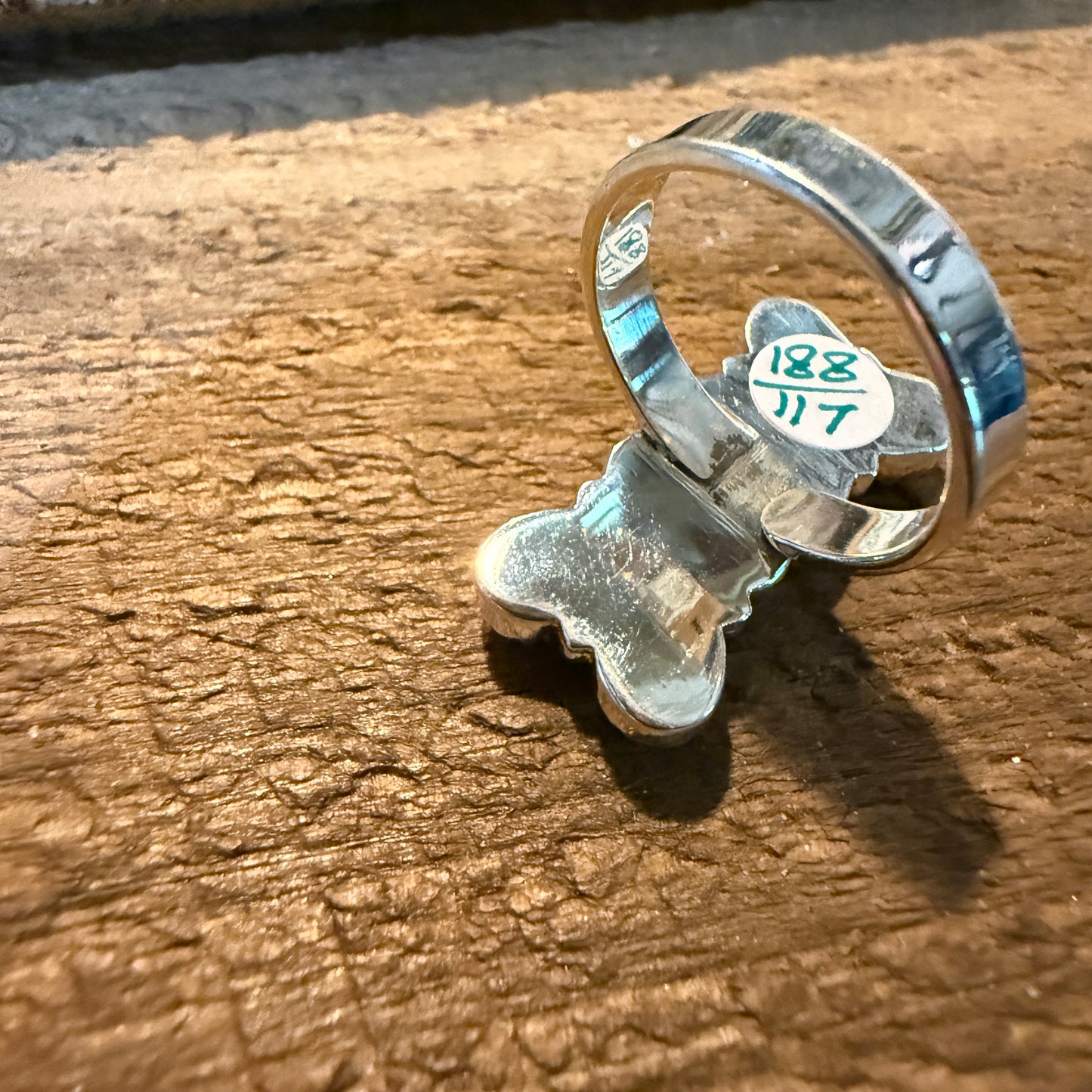Cotton Candy White Buffalo Dahlia Turquoise Adjustable Ring Sterling Silver Wild West Boho