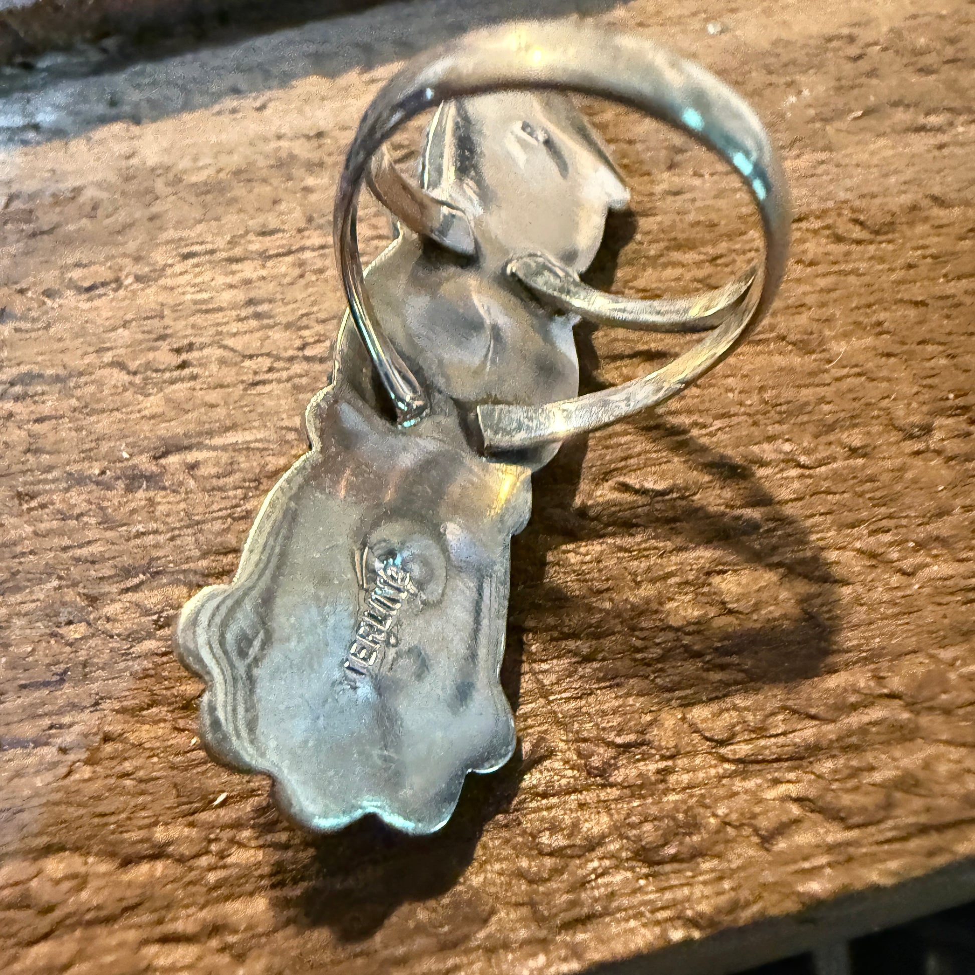 Pilot Mountain Turquoise Gemstone Sterling Silver Statement Ring Size 7.5 Wild West Boho