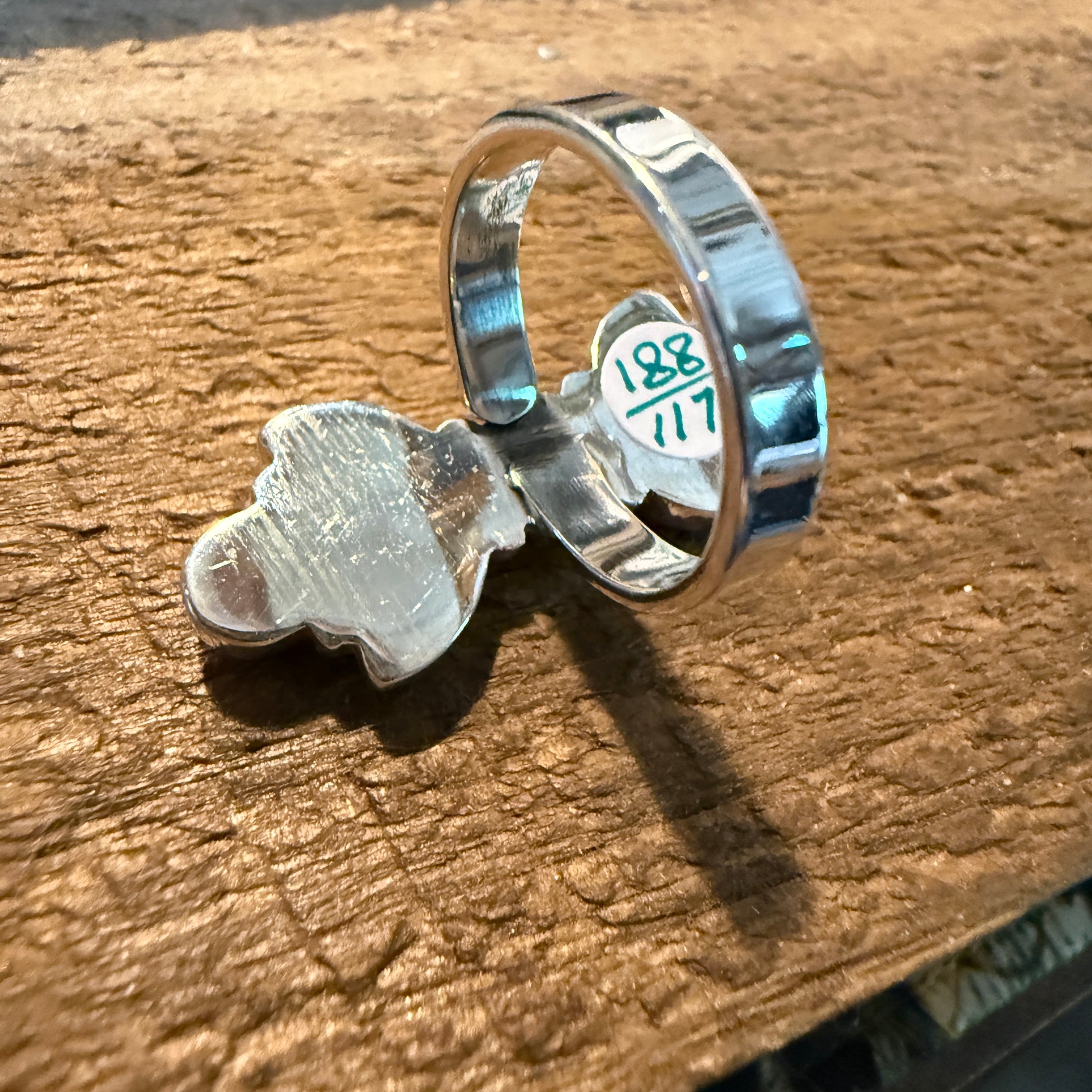 Cotton Candy Turquoise Dahlia Gemstone Statement Adjustable Sterling Silver Ring Wild West Boho