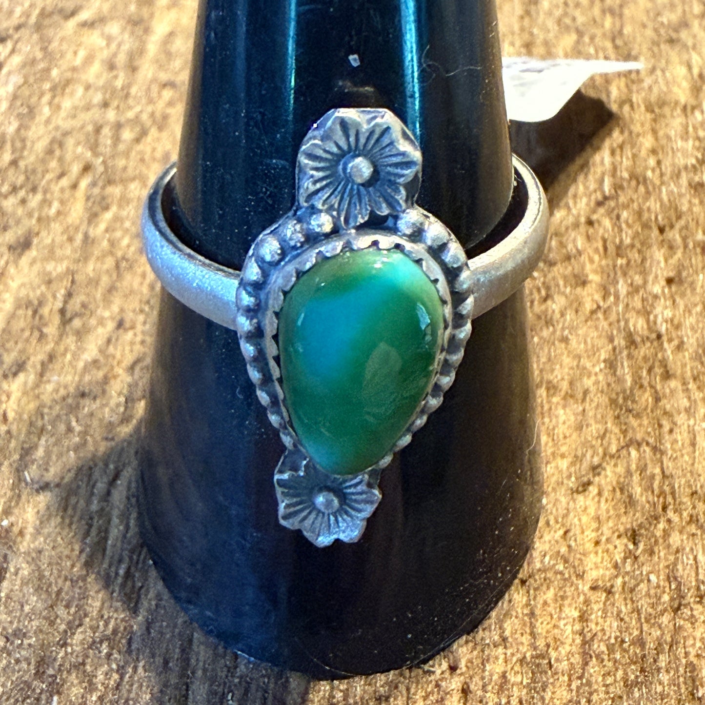 Mohave Style Sonoran Gold Turquoise Gemstone Adjustable Ring Sterling Silver Wild West Boho
