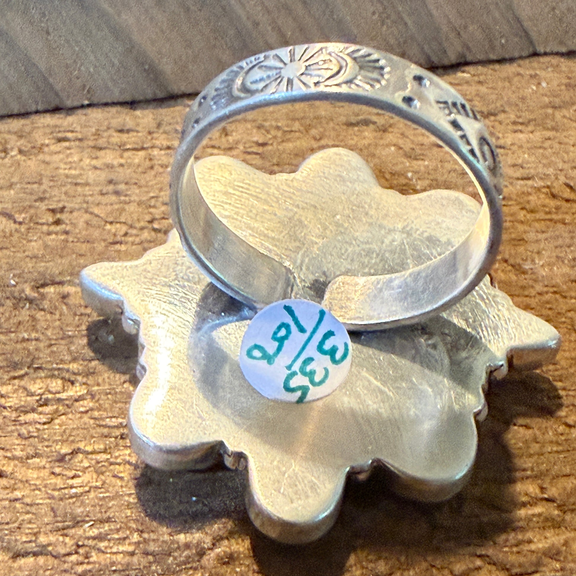 Palomino And Cotton Candy Dahlia Turquoise Gemstones Cluster Flex Ring Sterling Wild West Boho