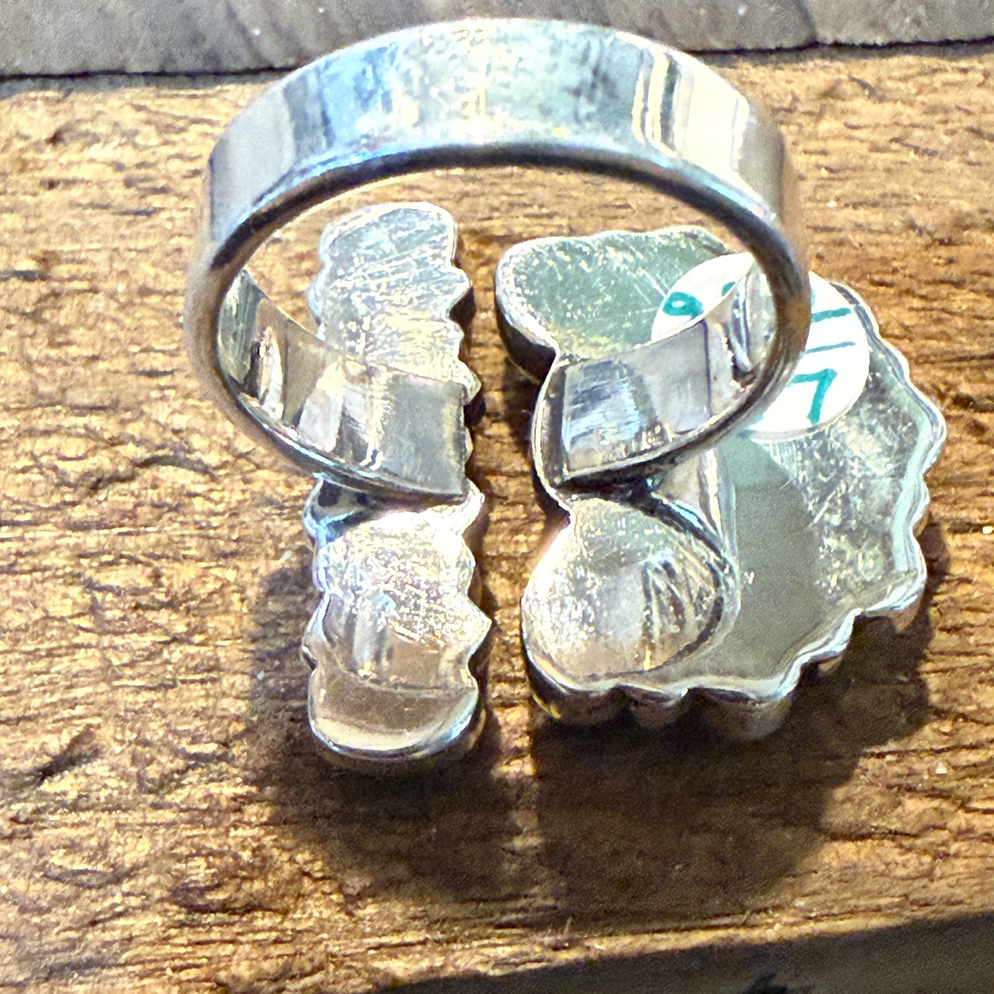 Sonoran Gold Turquoise Gemstone Cluster Ring Adjustable in Sterling Silver Wild West Boho
