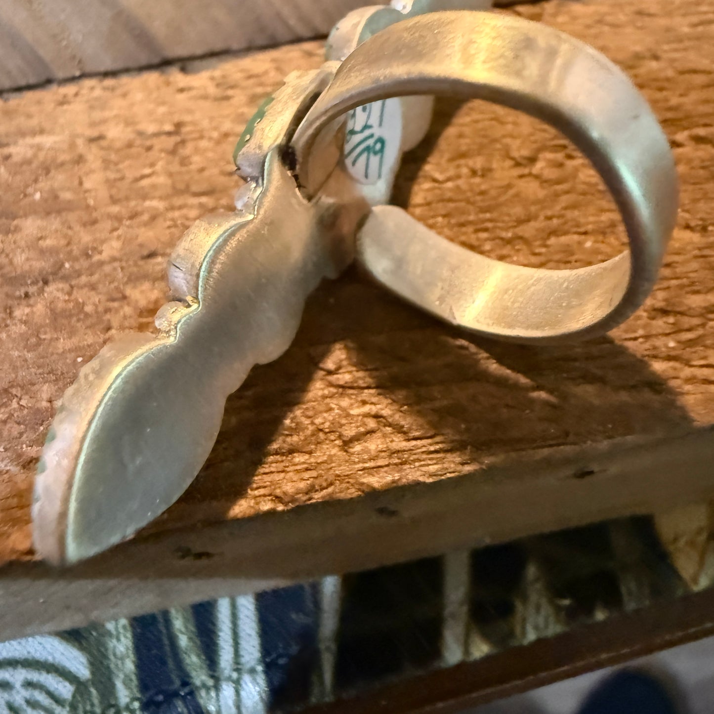 Pilot Mountain Turquoise Five Stone Adjustable Ring Sterling Silver Wild West Boho