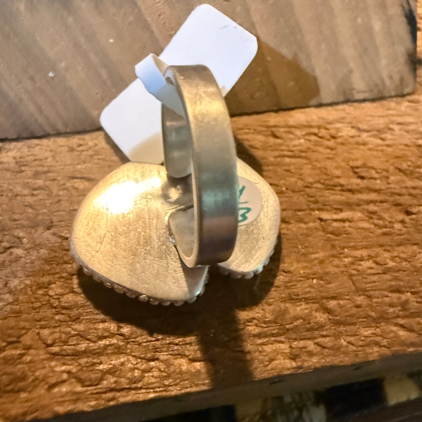 Mohave Style Pilot Mountain Turquoise Gemstone Adjustable Ring Sterling Silver Wild West Boho