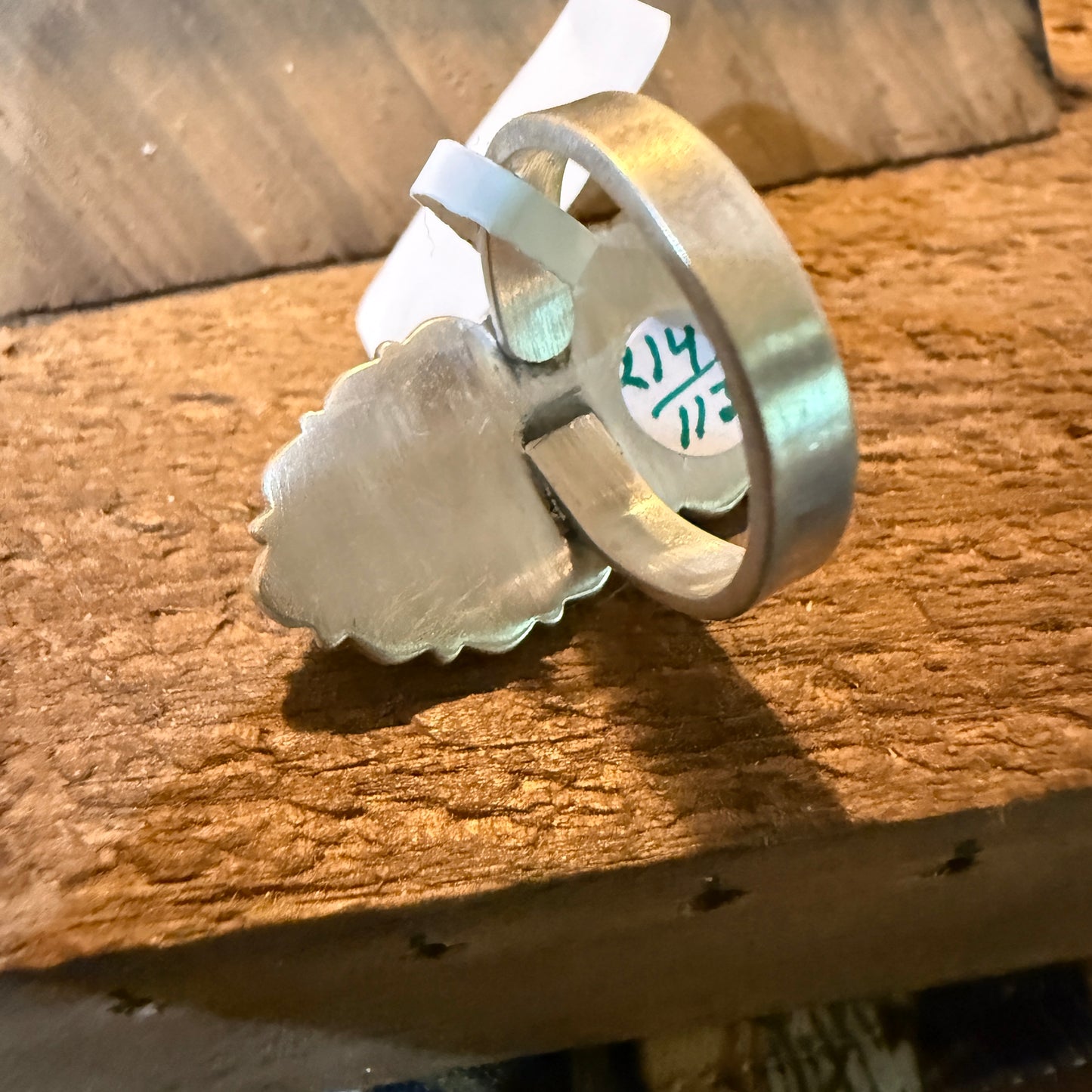 Pilot Mountain Turquoise Gemstone Double Heart Adjustable Ring Sterling Silver Wild West Boho