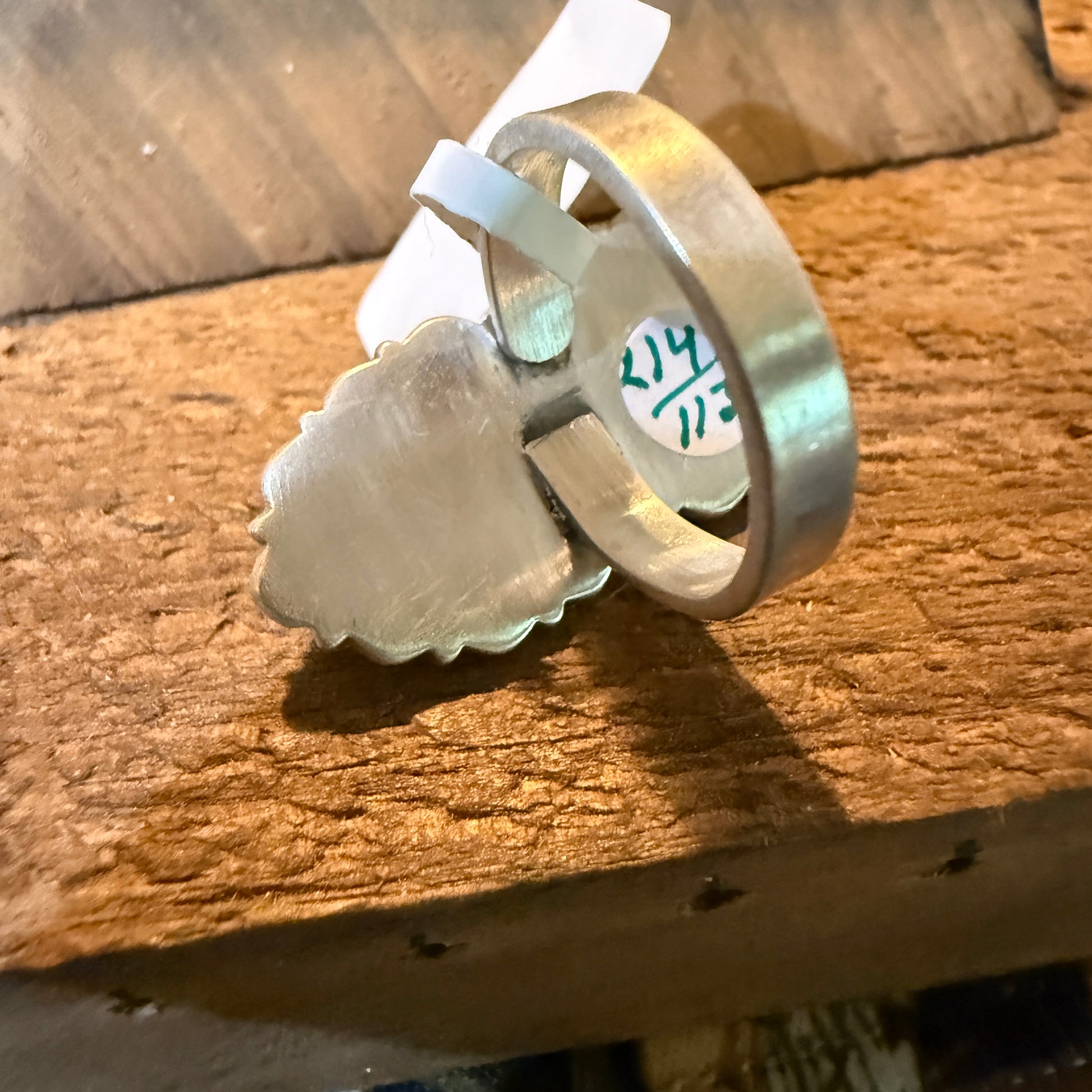 Pilot Mountain Turquoise Gemstone Double Heart Adjustable Ring Sterling Silver Wild West Boho