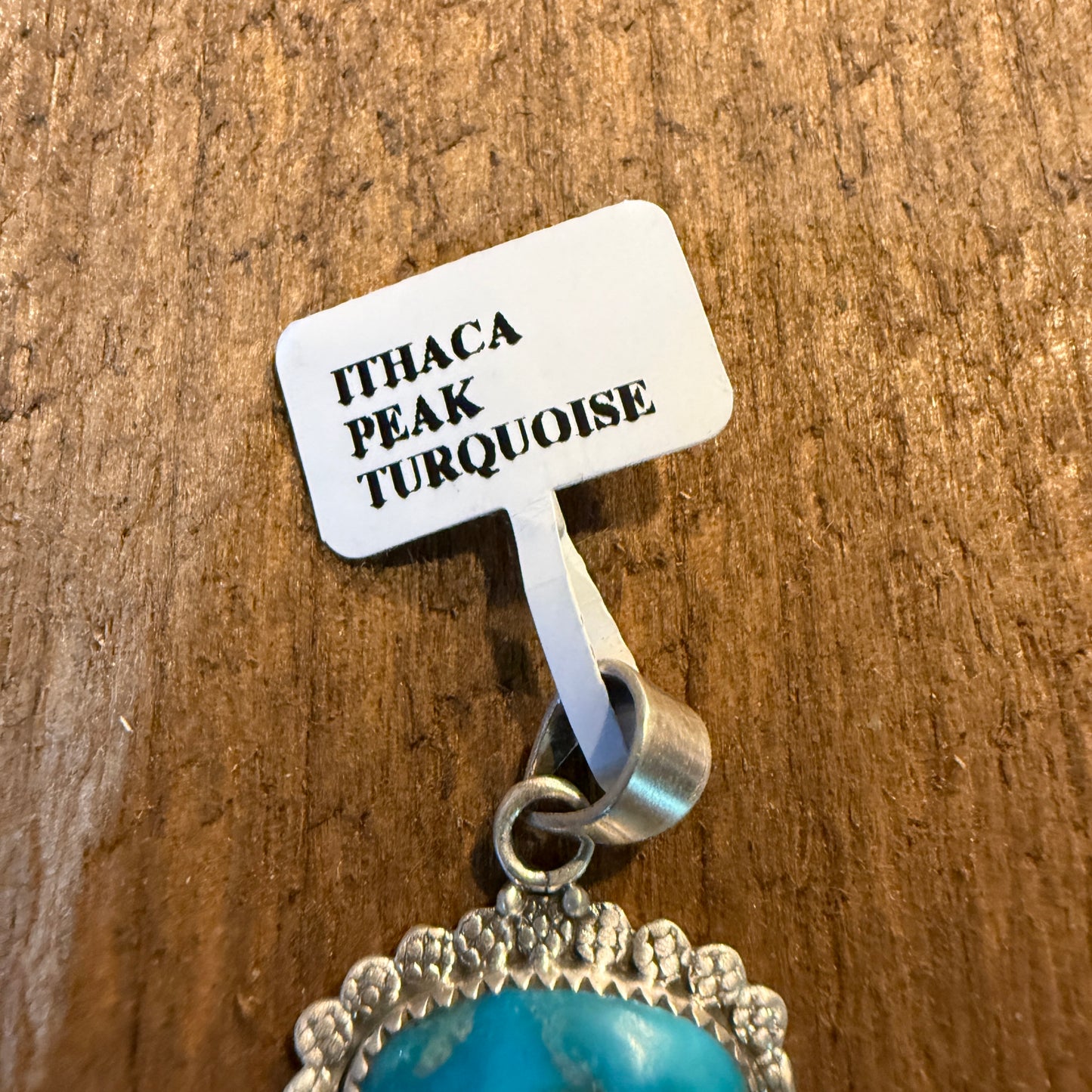 Mohave Style Ithaca Peak Turquoise Gemstone Three Stone Pendant Wild West Boho